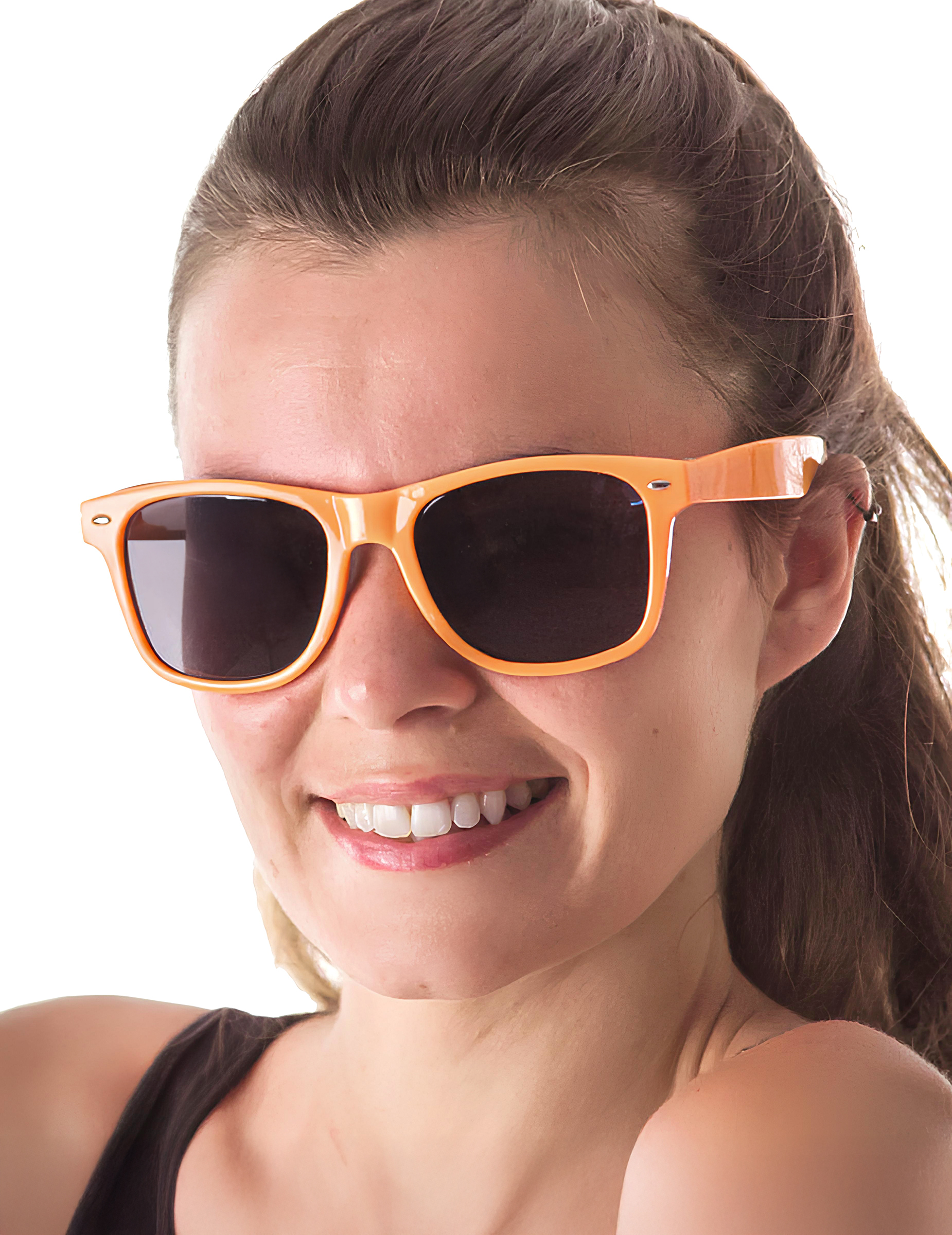 Lunettes blues fluo orange adulte
