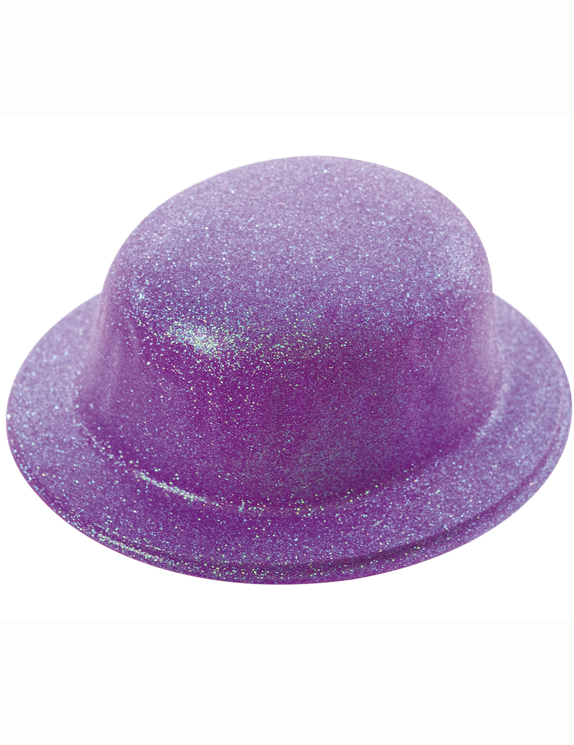 Chapeau melon pailletté violet adulte