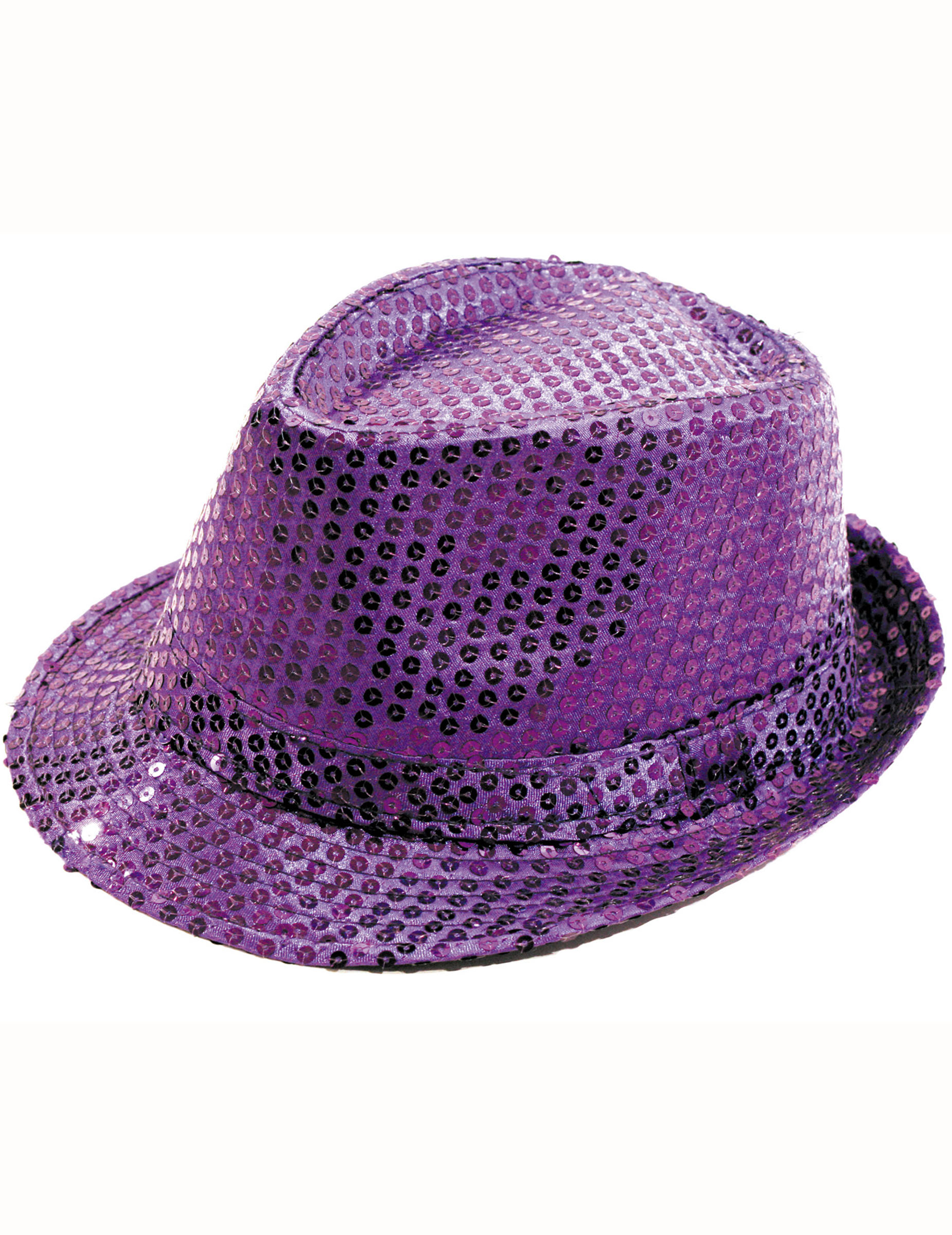 Chapeau borsalino pailletté violet adulte