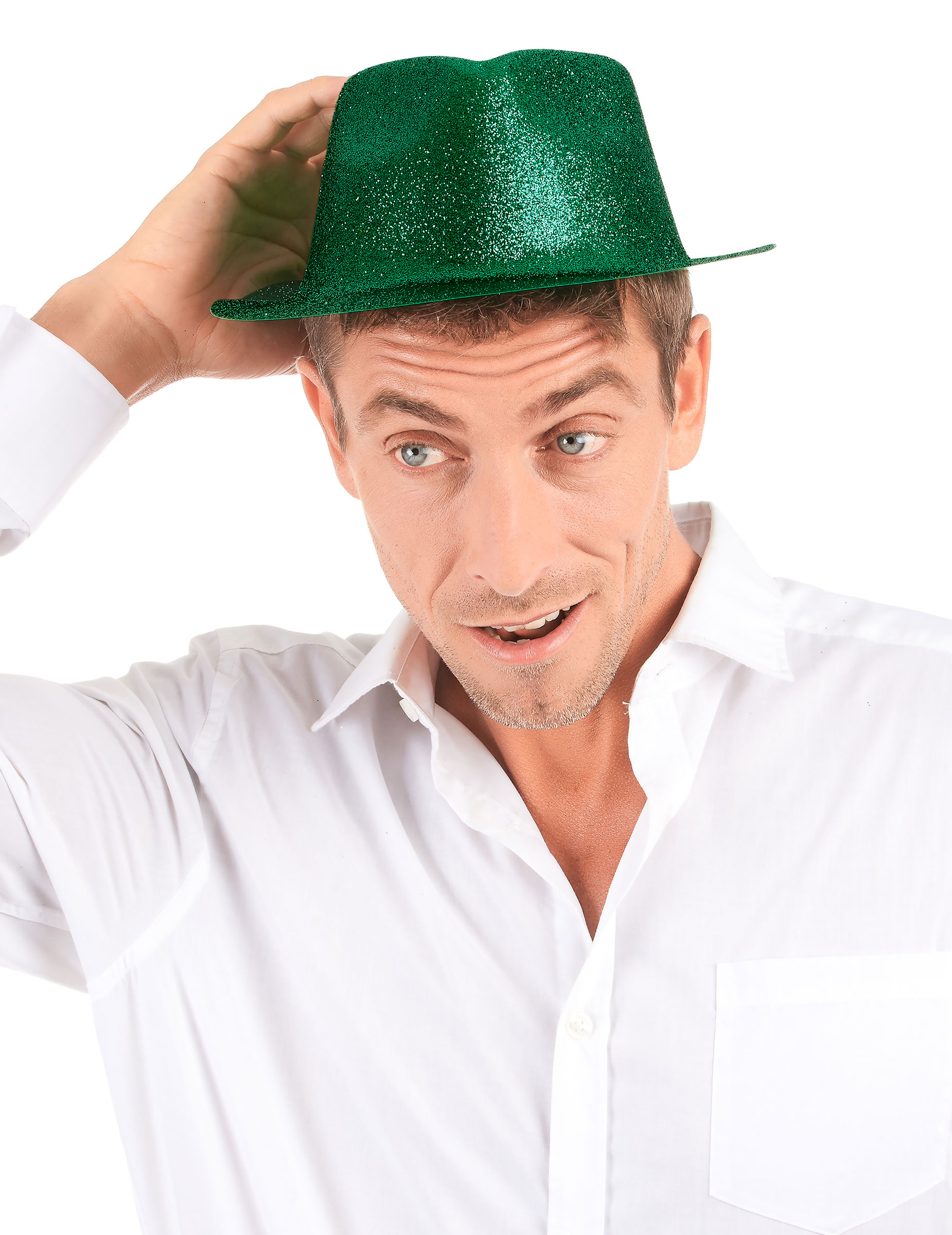 Chapeau pailleté vert adulte