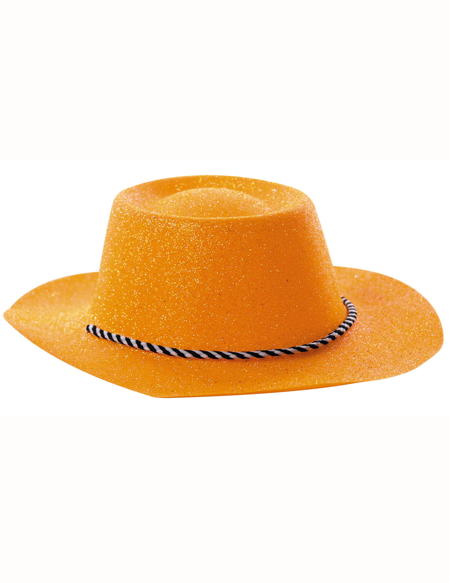 Chapeau cowgirl orange à paillettes adulte