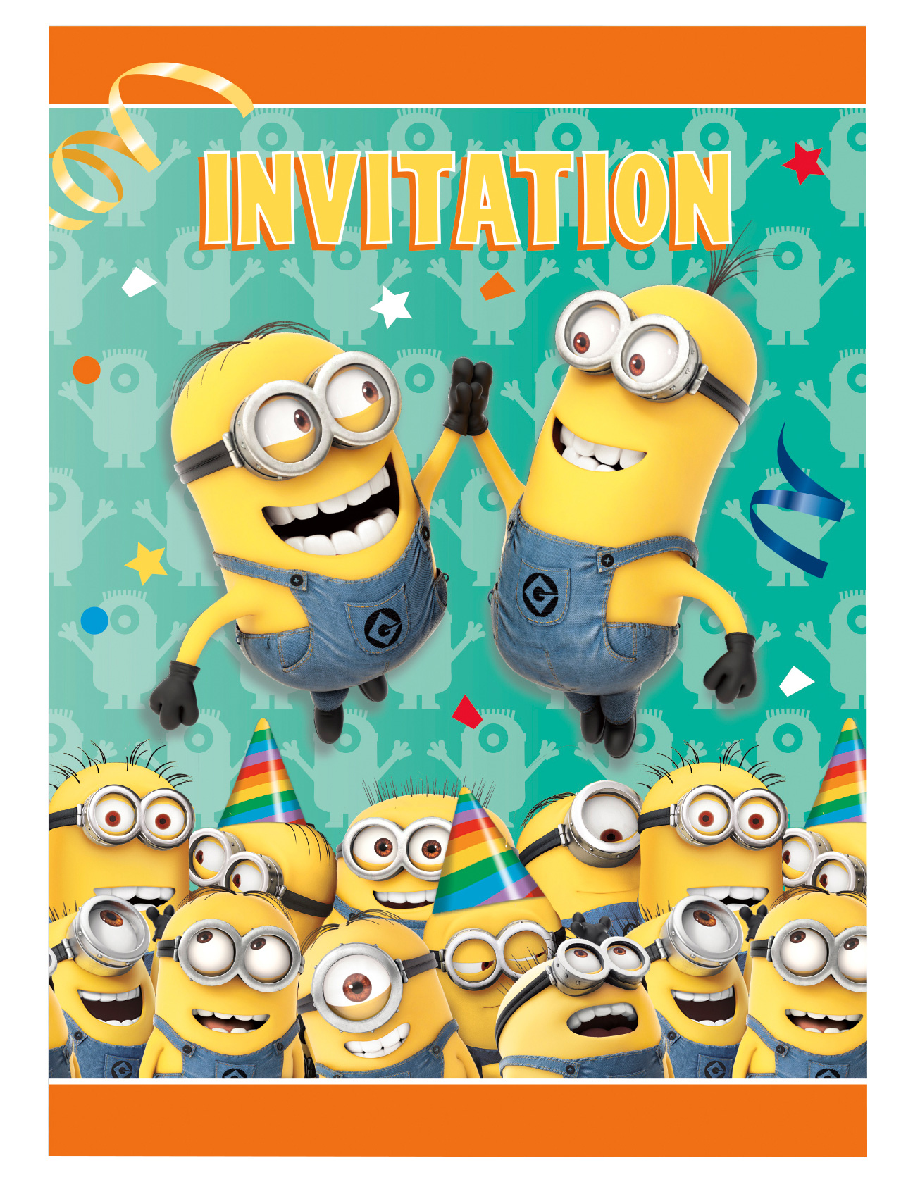 8 Cartes d'invitation Minions