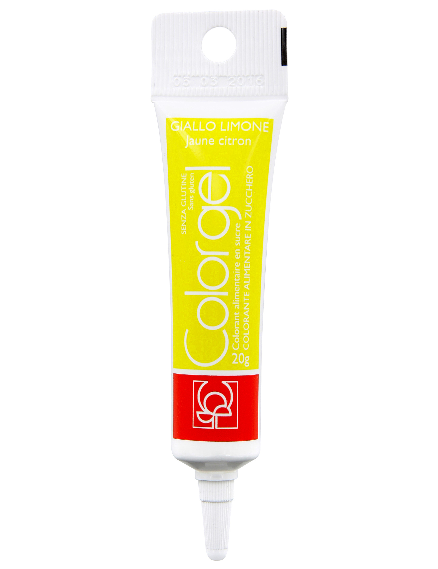 Tube de colorant alimentaire jaune
