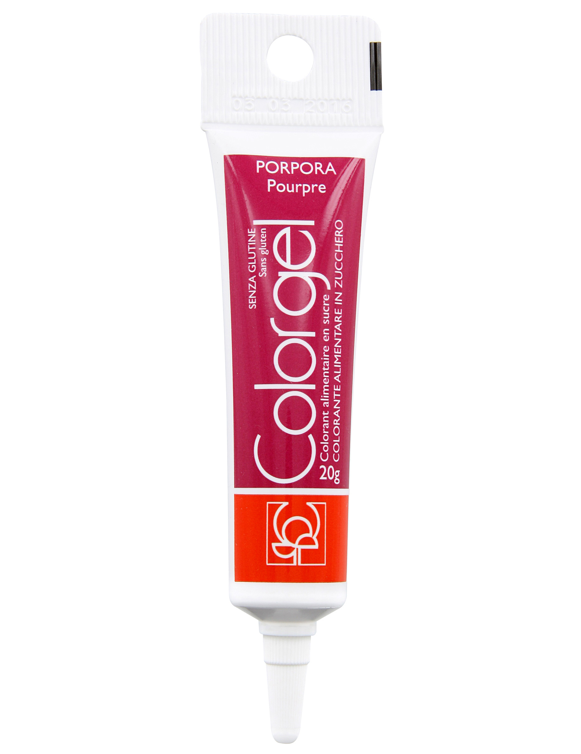 Tube de colorant alimentaire pourpre