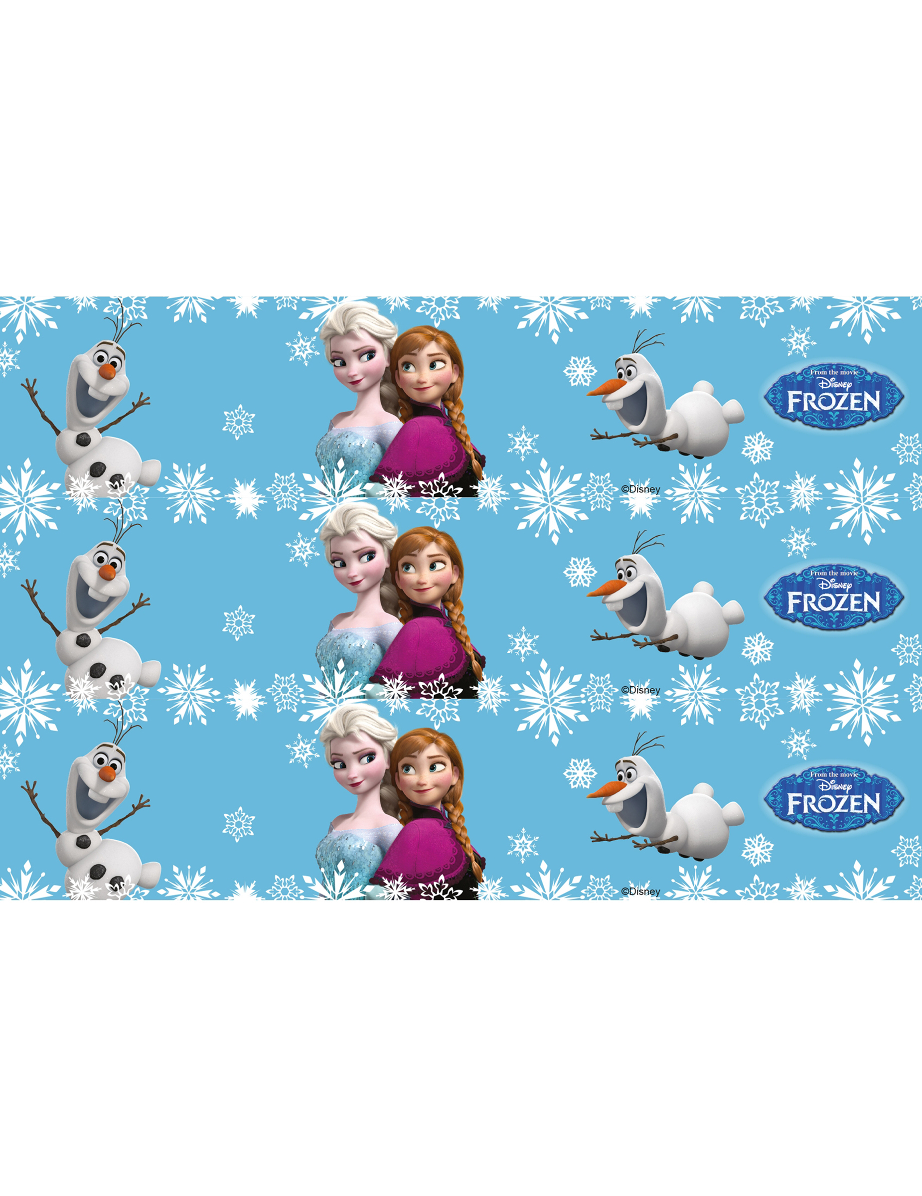 3 Bandes en sucre décoration gâteau Reine des neiges - Frozen
