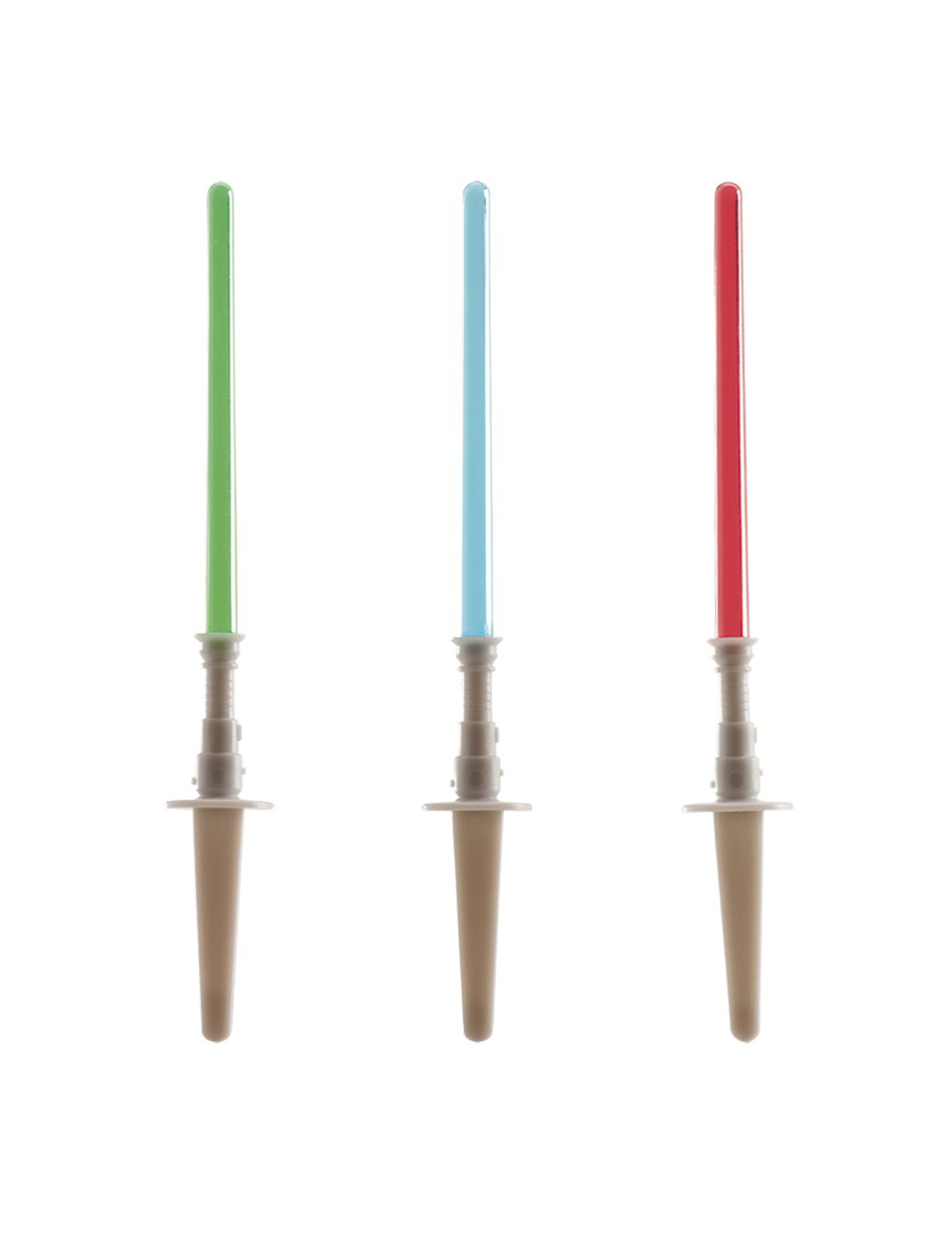 12 Décorations gâteau sabre laser en plastique