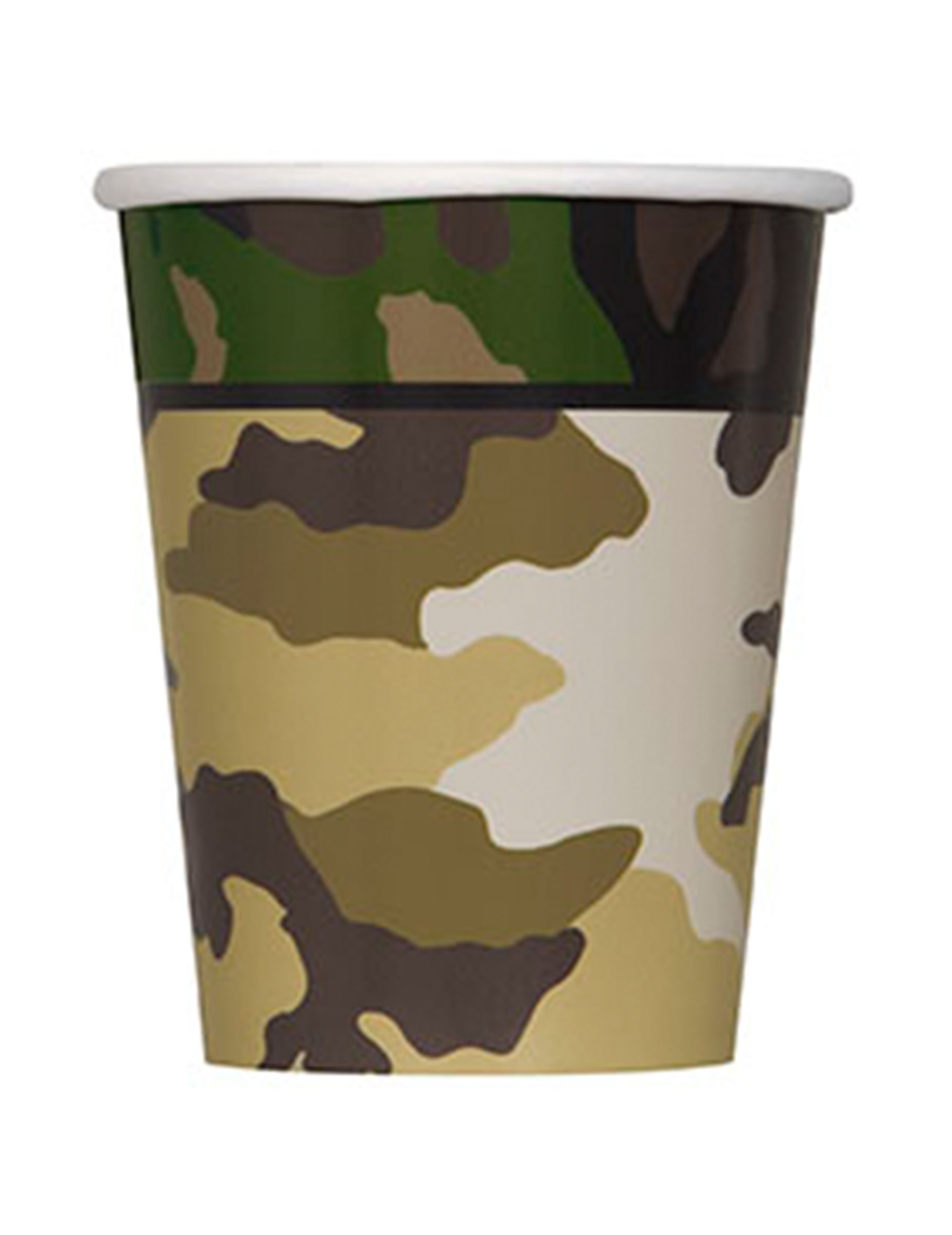 8 Gobelets en carton militaire 270ml