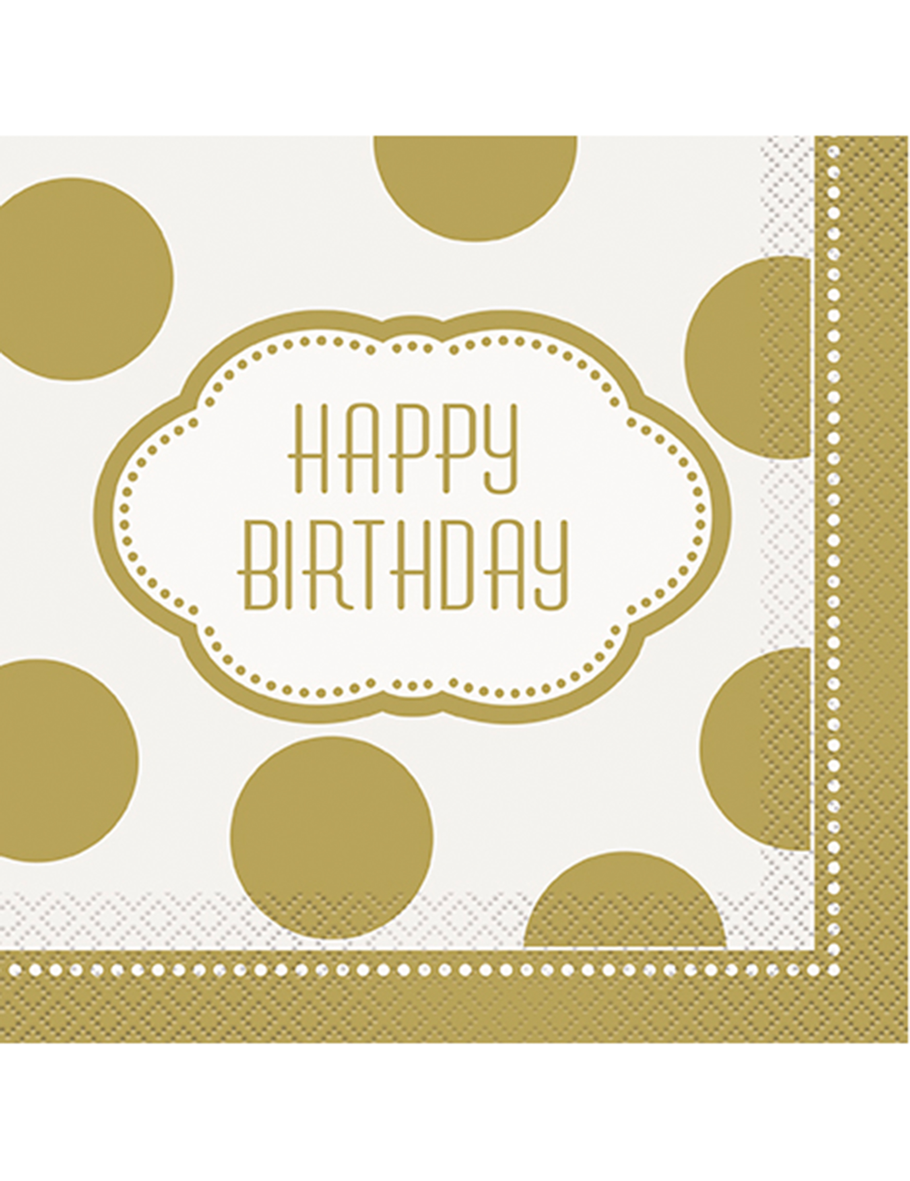 16 Serviettes en papier anniversaire doré 33 x 33 cm