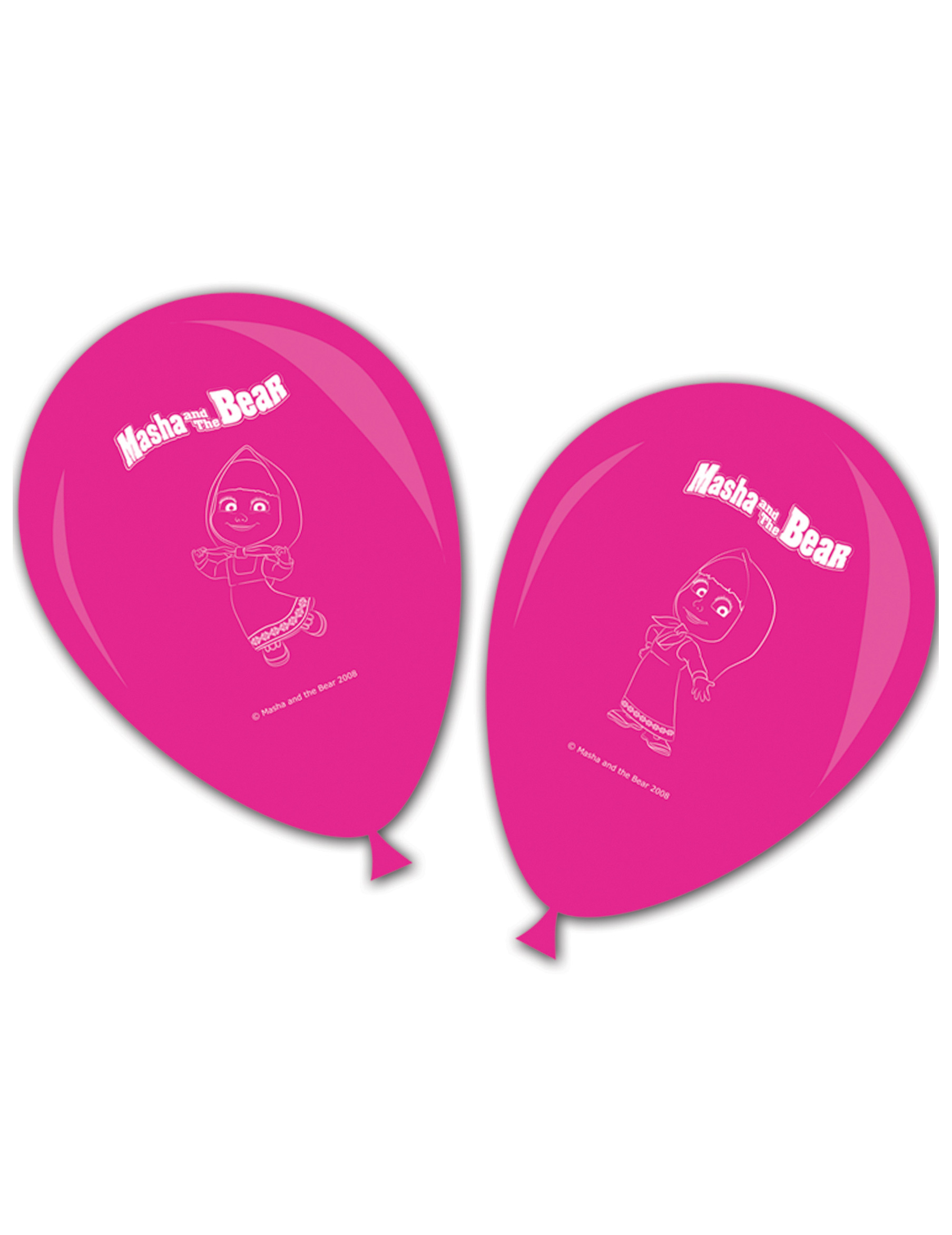 8 Ballons latex roses Masha et Michka