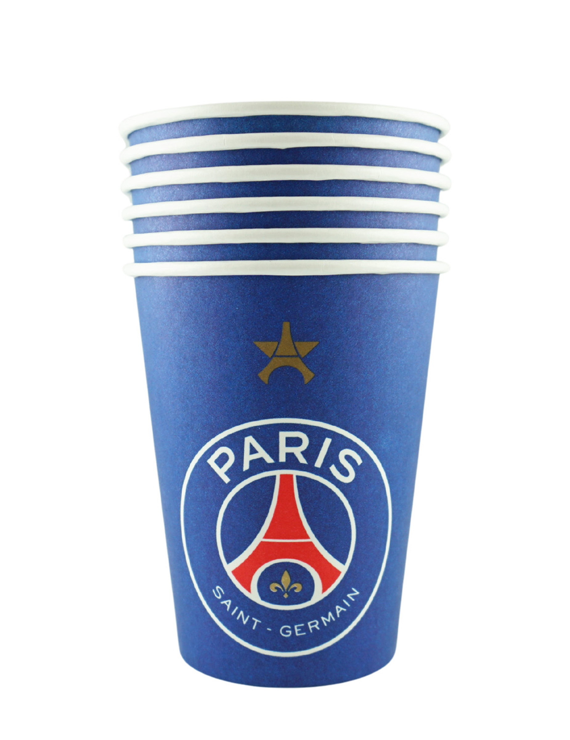 6 Gobelets en carton PSG 25 cl