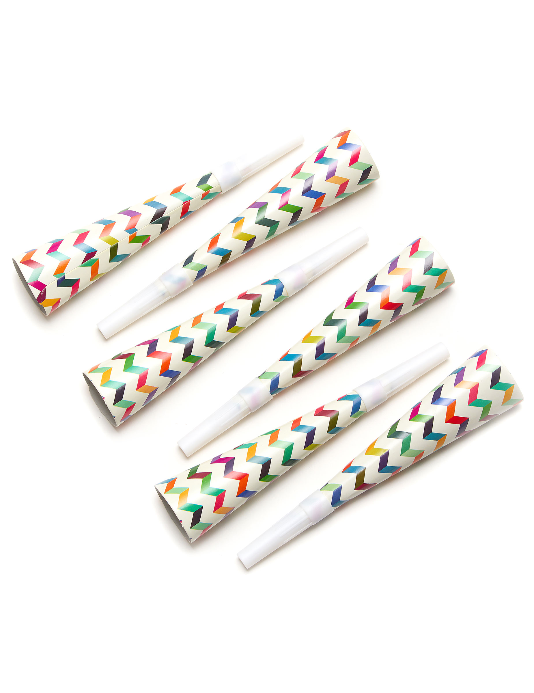6 Trompettes de fêtes trendy multicolores