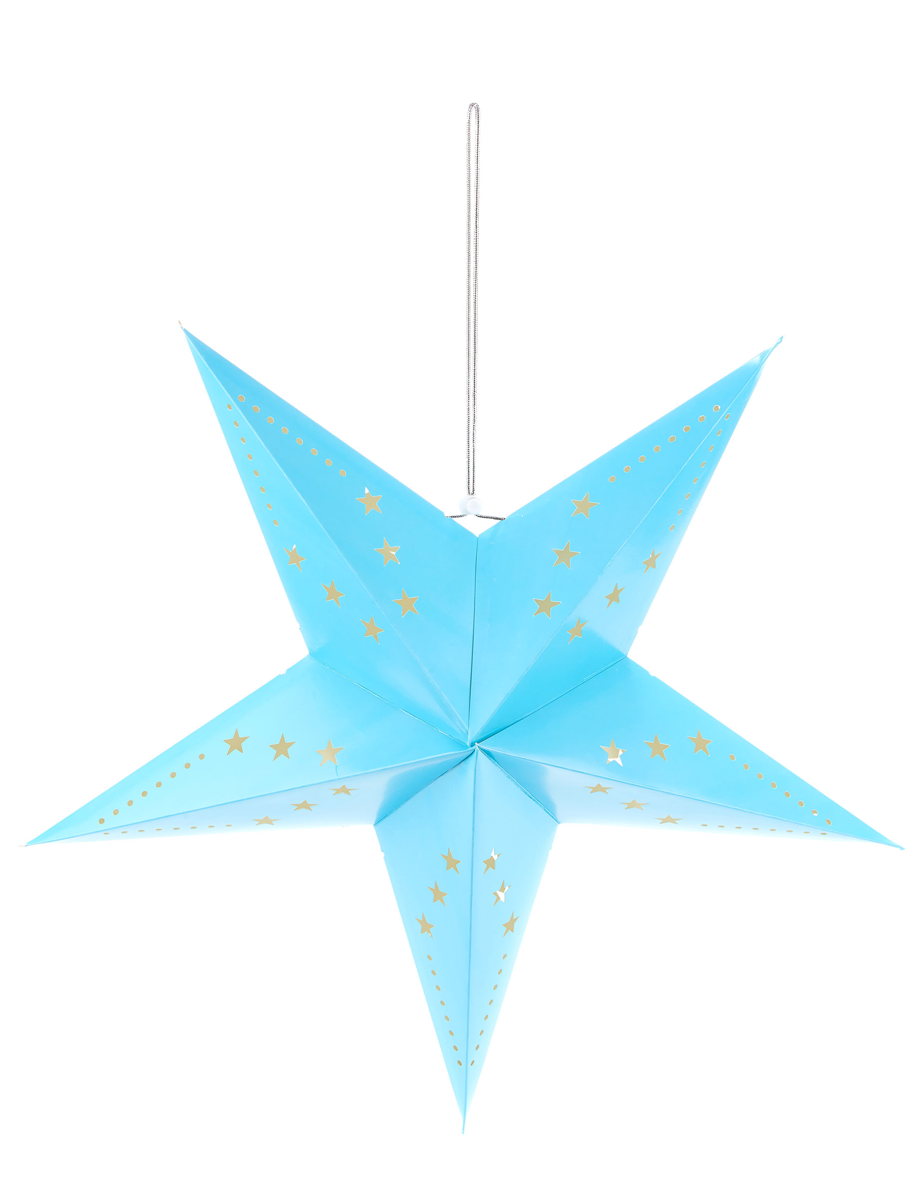 Lanterne étoile bleu glacier 60 cm