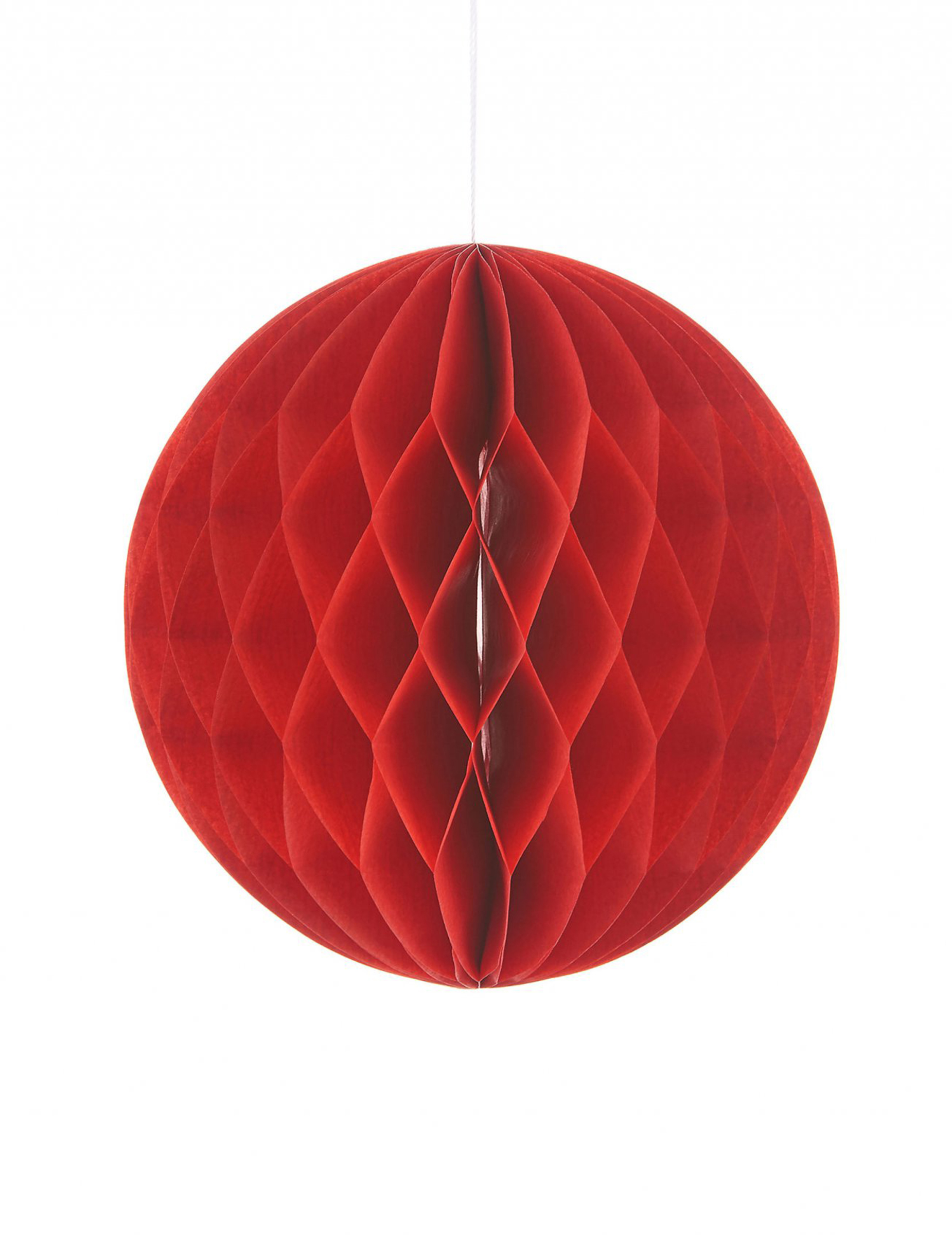 Petite boule en papier alvéolé rouge 10 cm