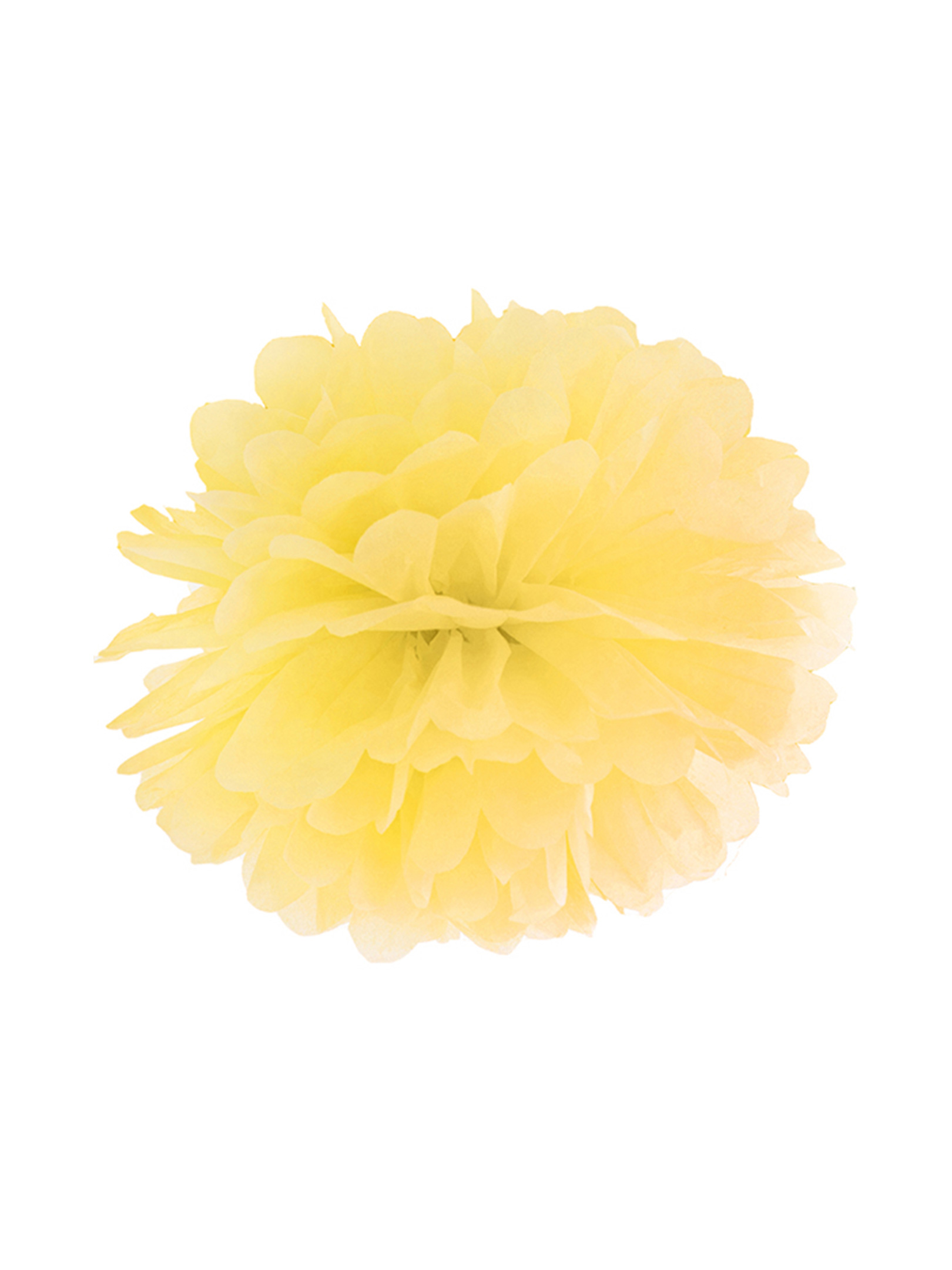 Pompon à suspendre en papier jaune 25 cm