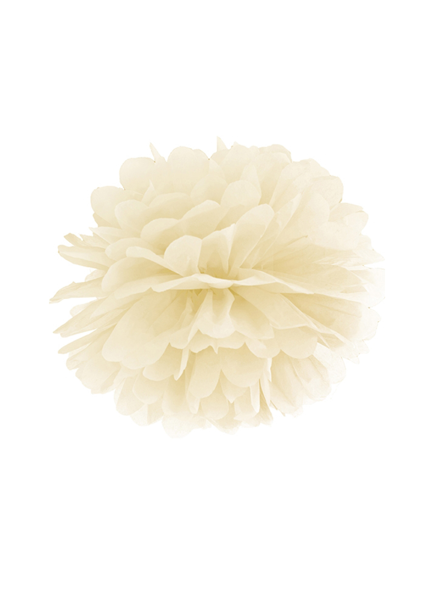 Pompon à suspendre en papier crème 25 cm