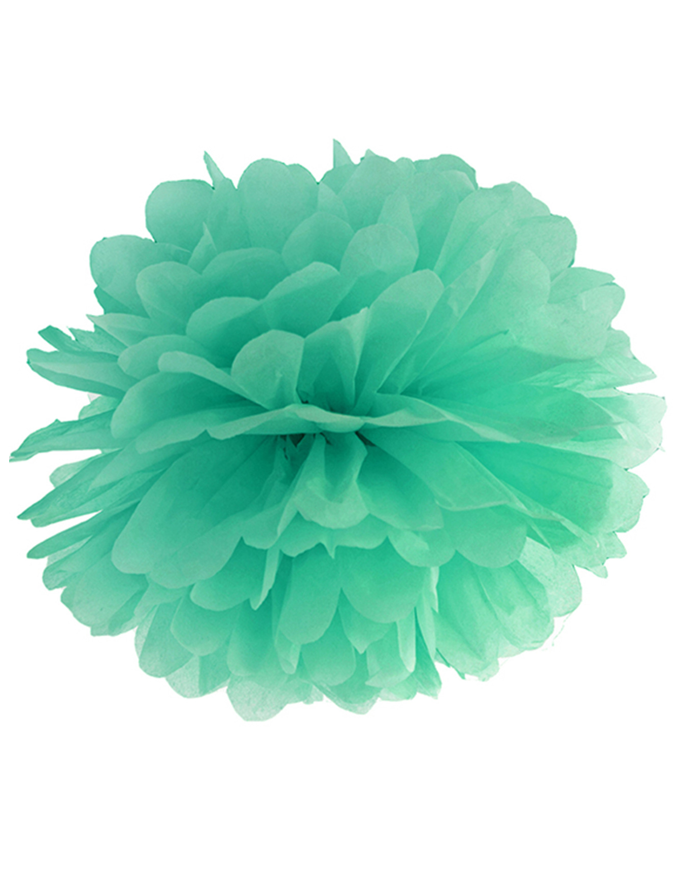 Pompon à suspendre en papier menthe 35 cm