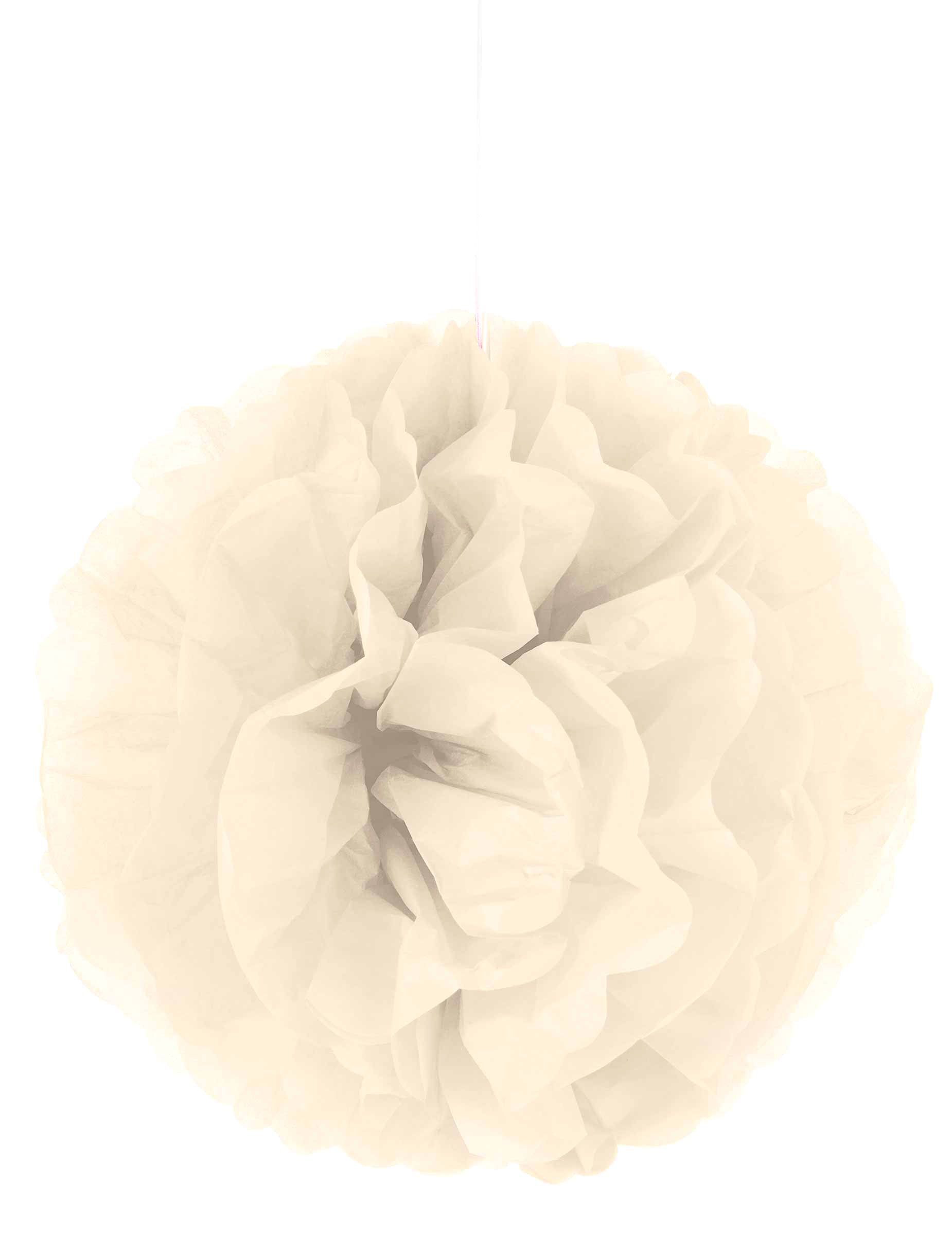 Pompon à suspendre en papier crème 35 cm
