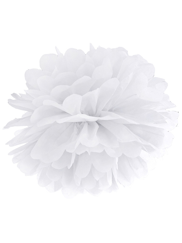 Pompon à suspendre en papier blanc 35 cm