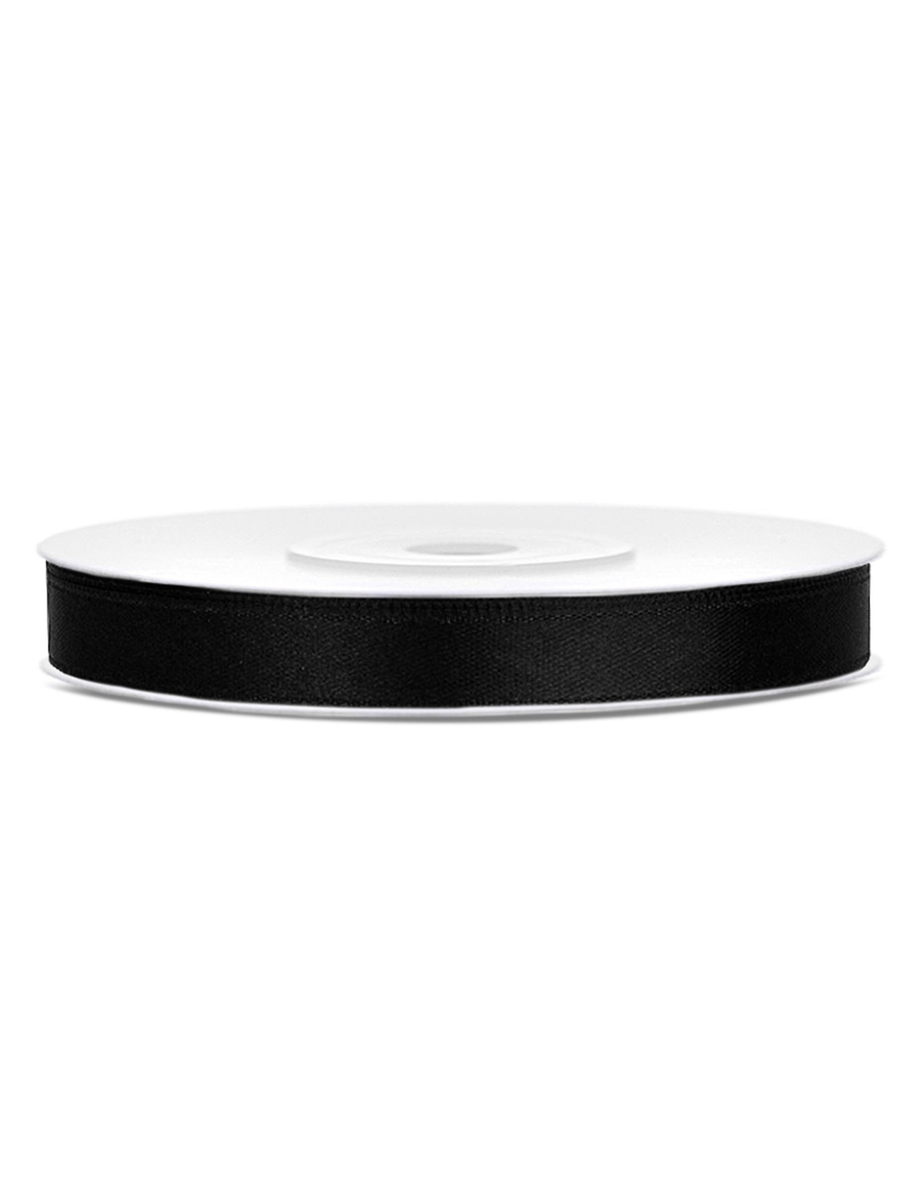 Ruban satin 6 mm noir 25 mètres