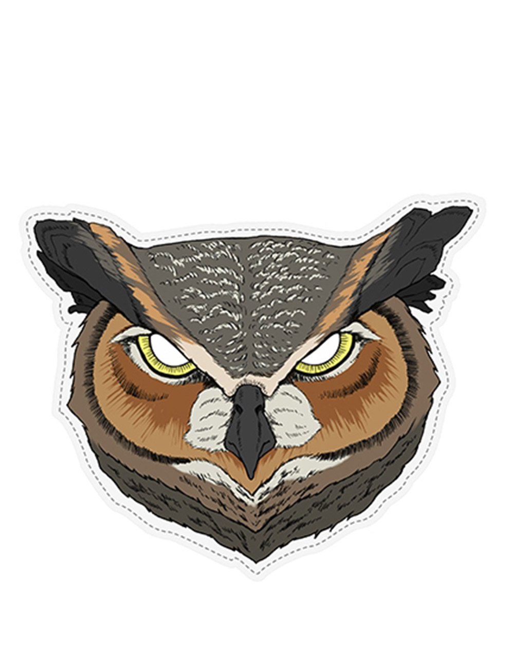 Masque papier hibou