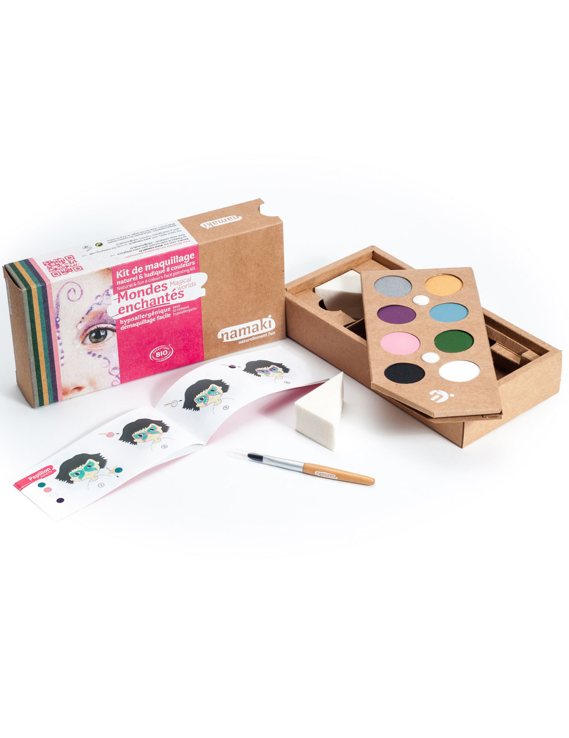 Kit maquillage 8 couleurs Mondes enchantés BIO Namaki Cosmetics ©