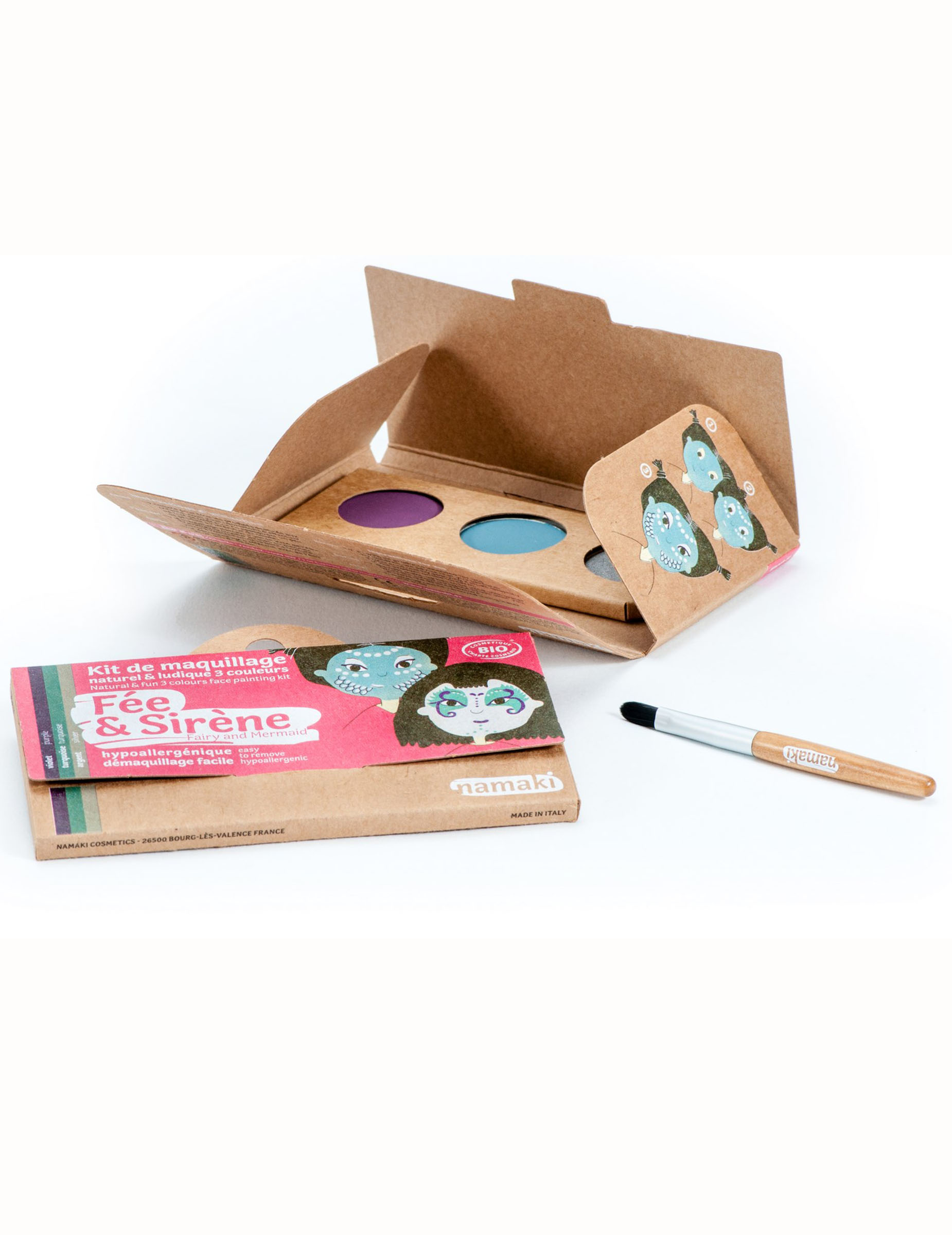 Kit maquillage 3 couleurs fée & sirène BIO Namaki Cosmetics ©