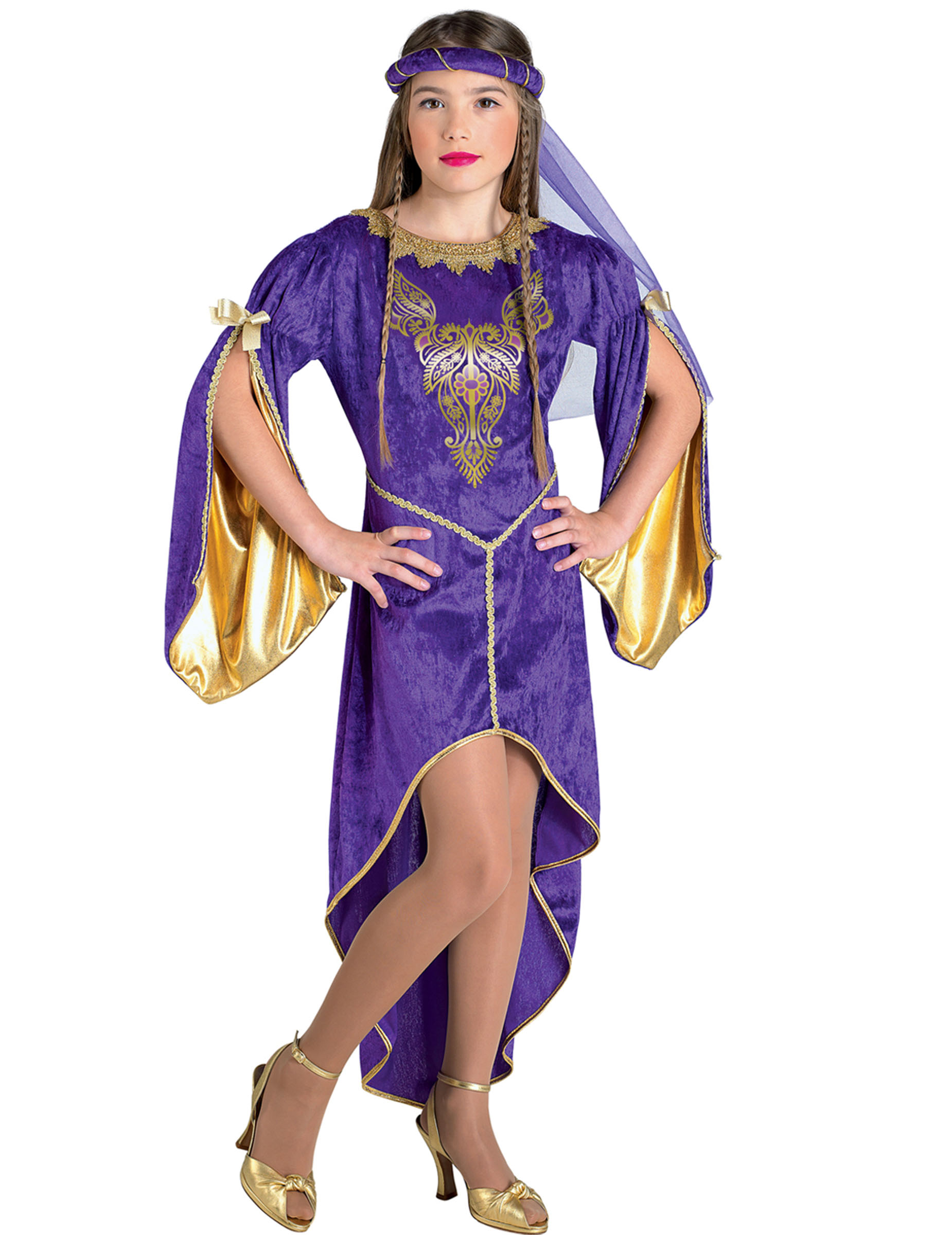 Déguisement princesse du trône violette fille