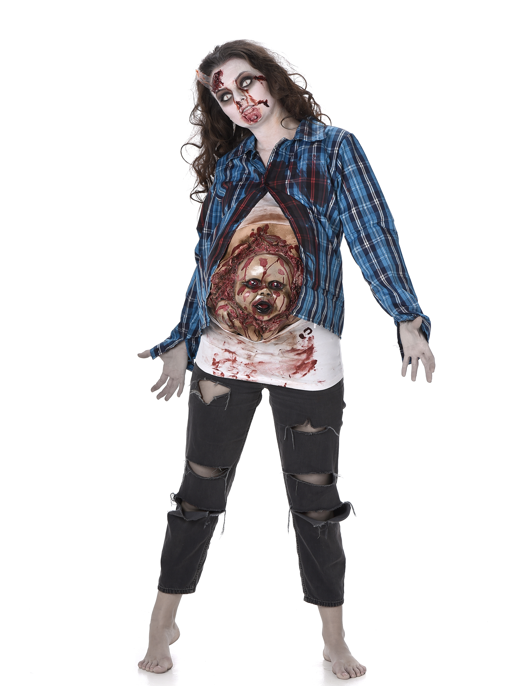 Déguisement zombie  bébé en latex femme Halloween