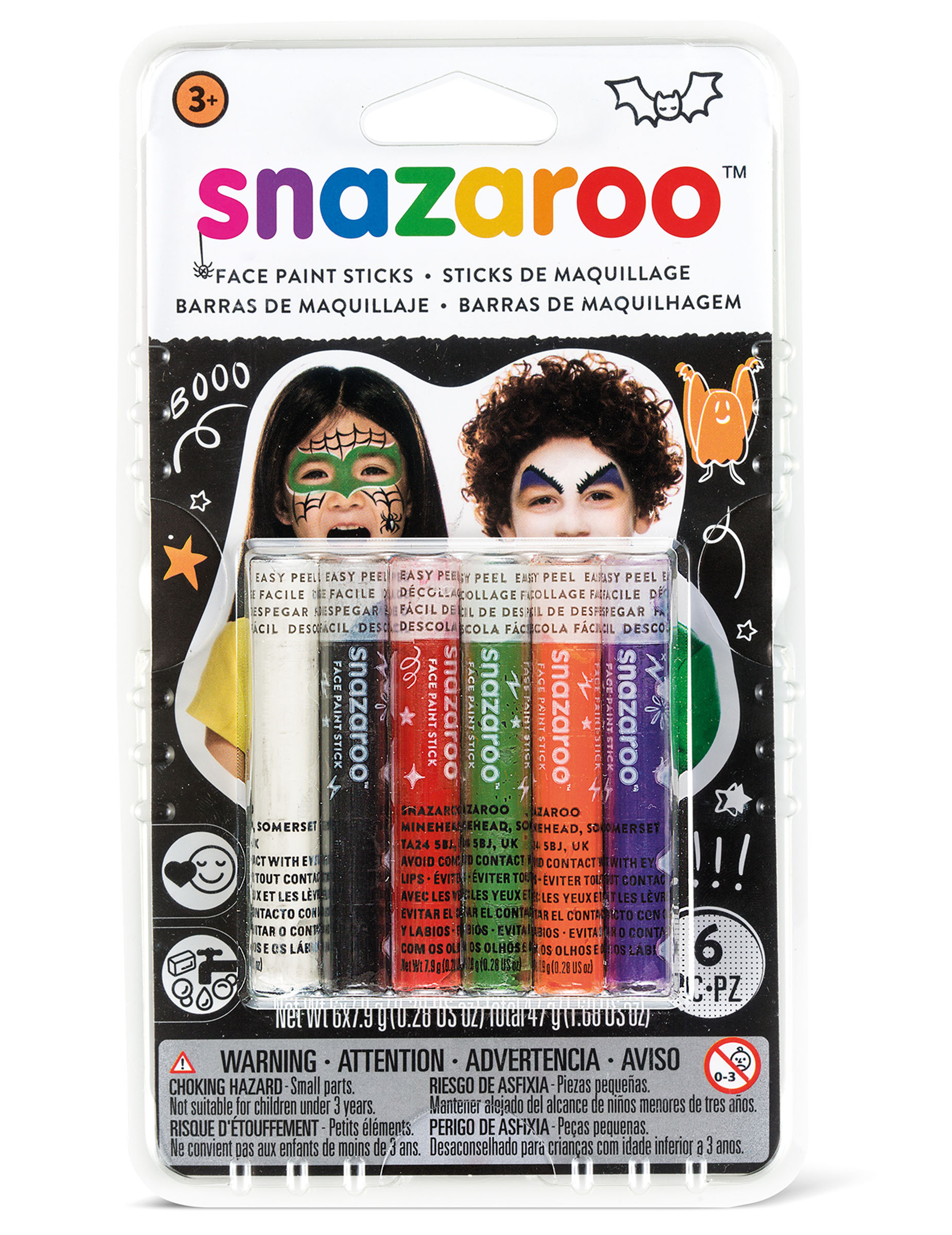 6 Sticks maquillage mixte Snazaroo Halloween