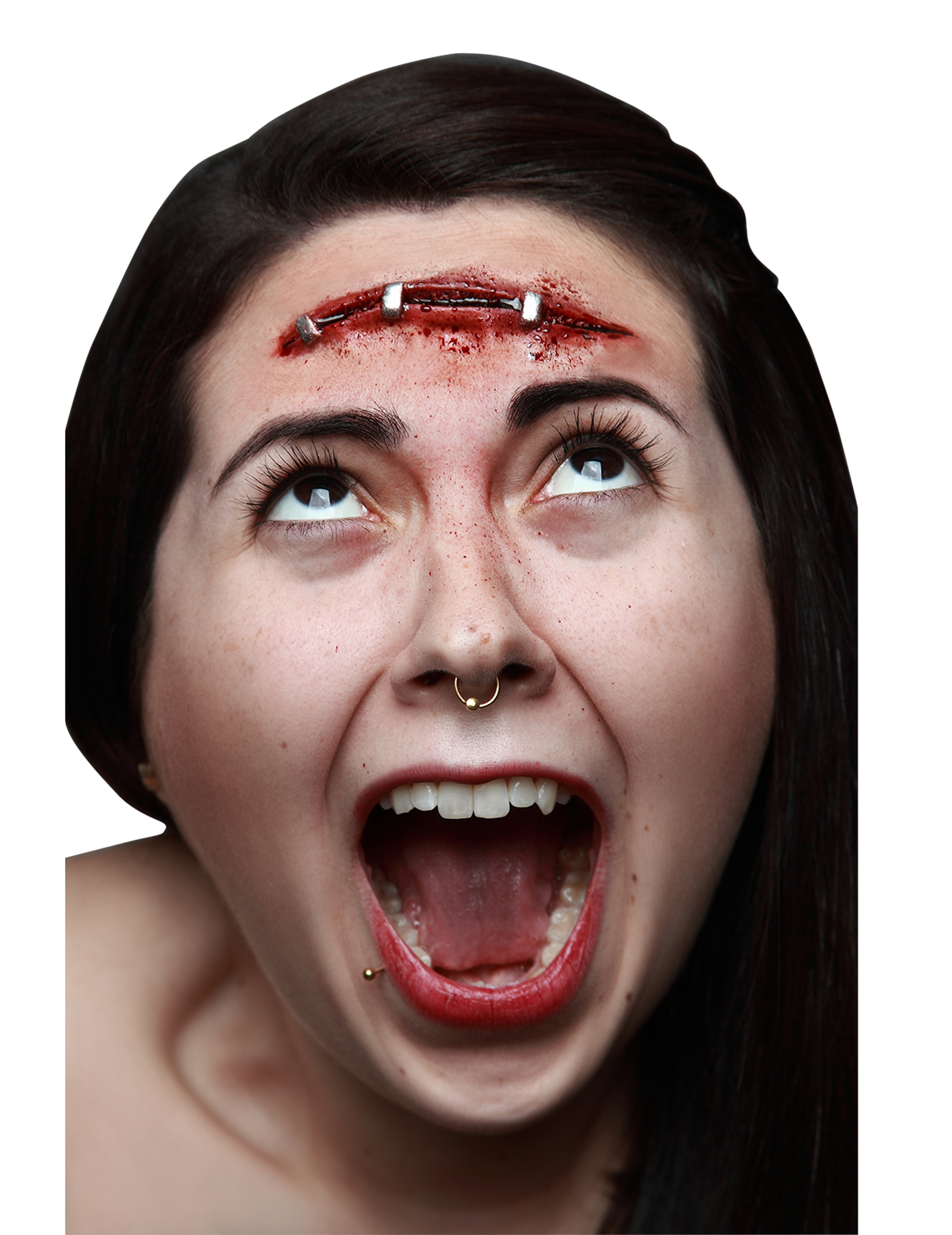 Fausse blessure cicatrice agrafée adulte Halloween