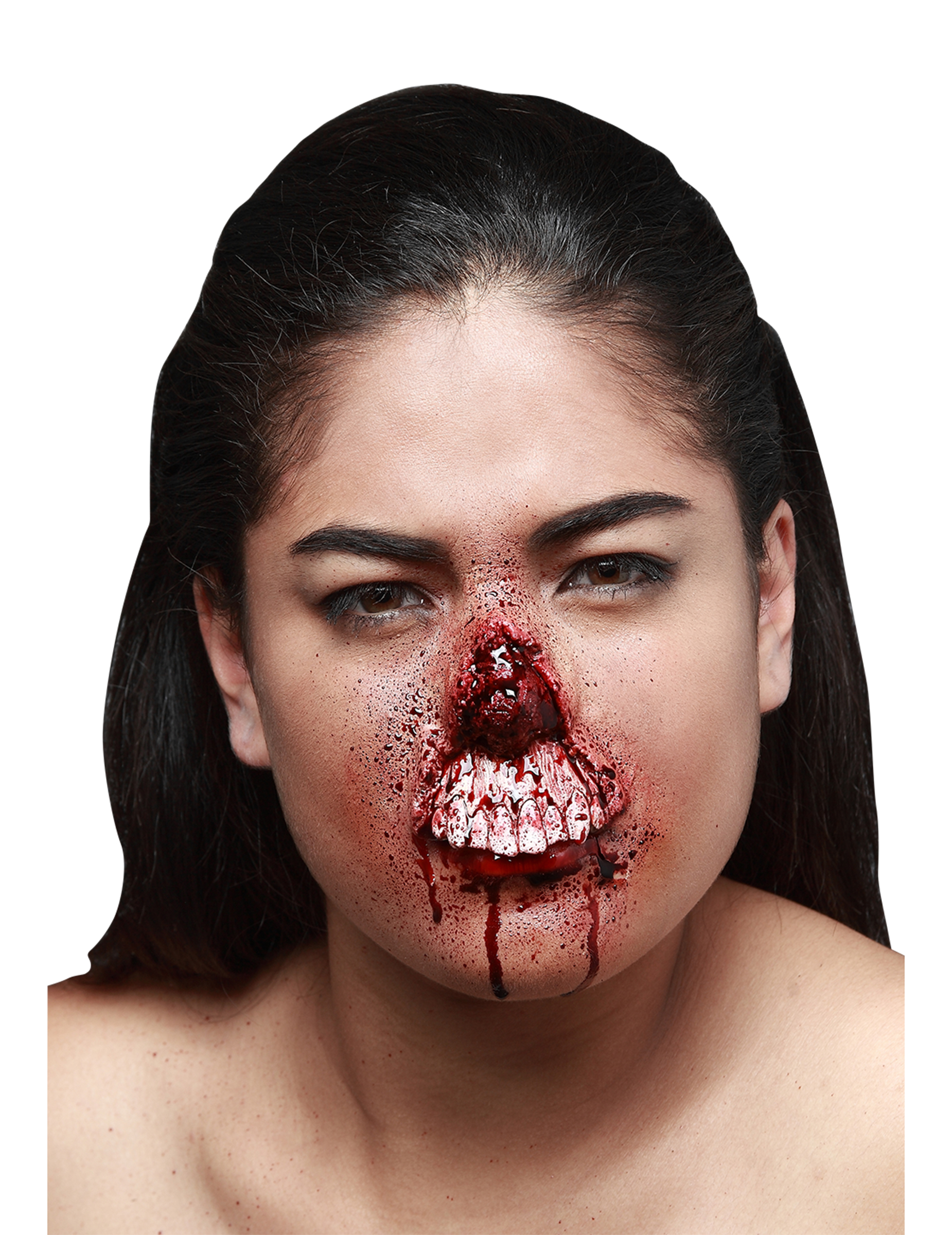 Fausse blessure lèvre supérieure arrachée adulte Halloween