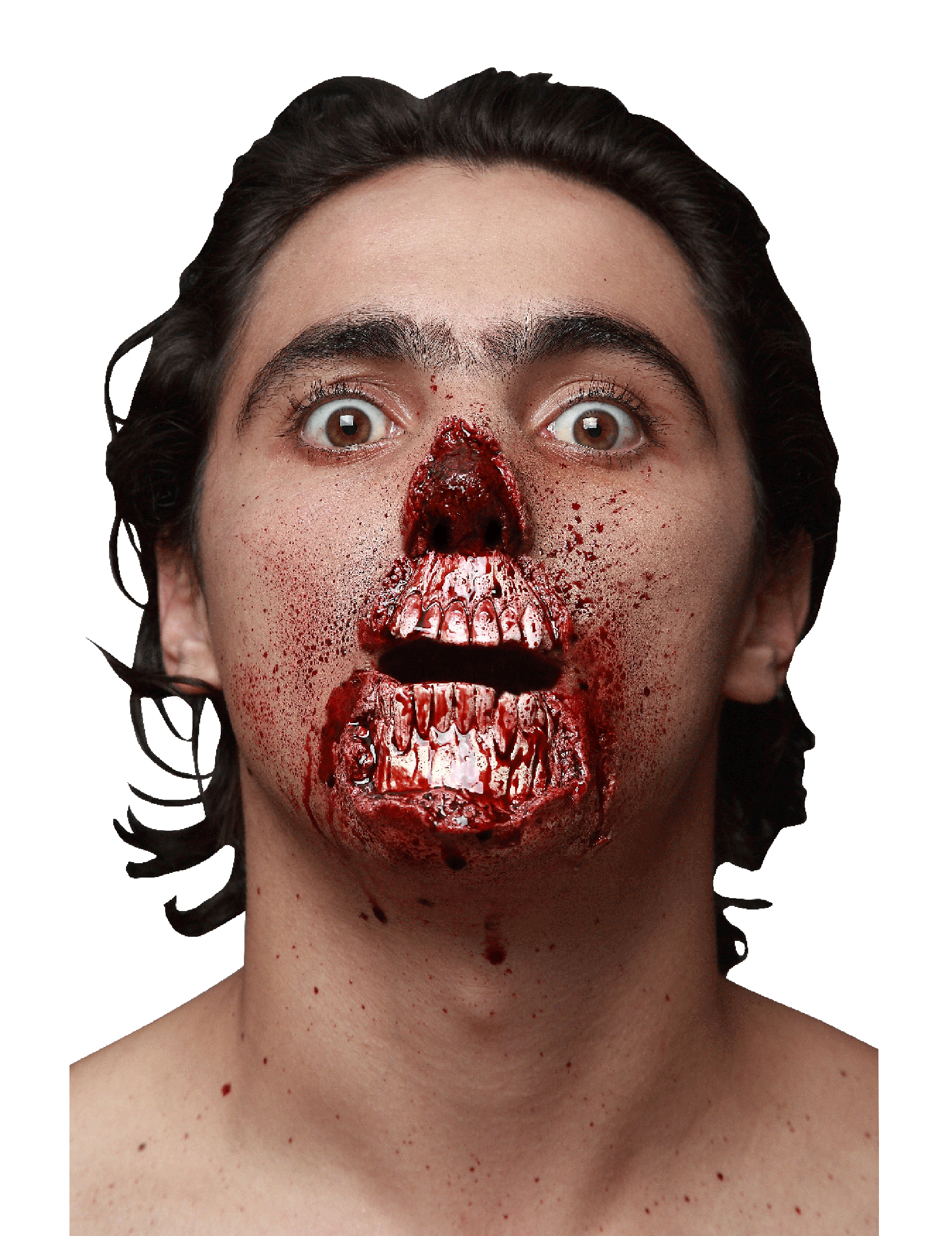Fausse blessure bouche arrachée adulte Halloween
