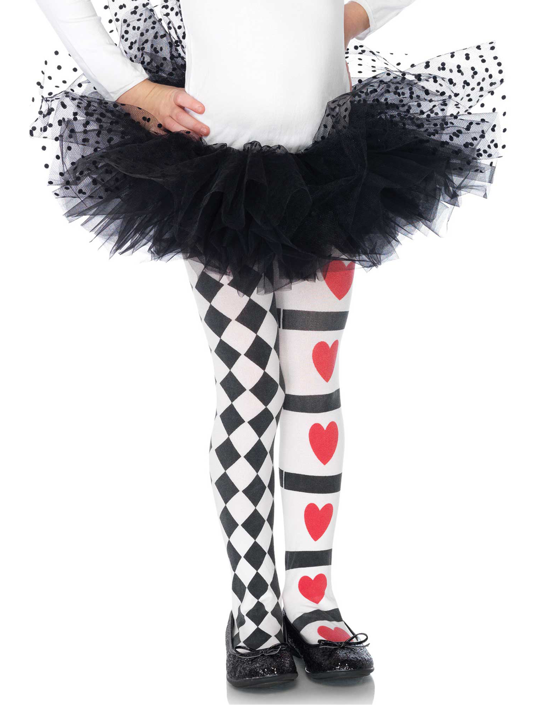 Collants arlequin reine de coeur fille
