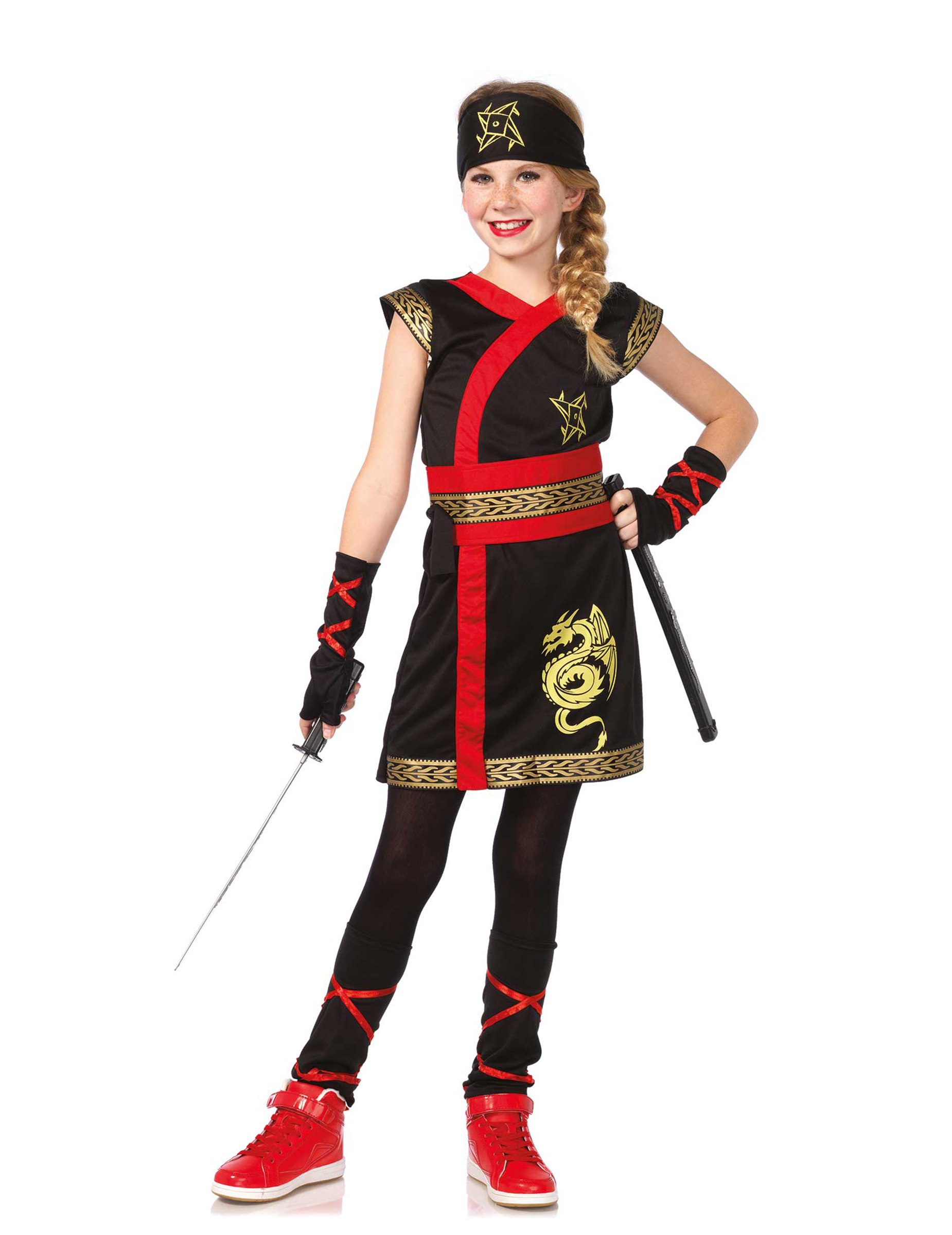 Déguisement ninja du dragon d'or fille