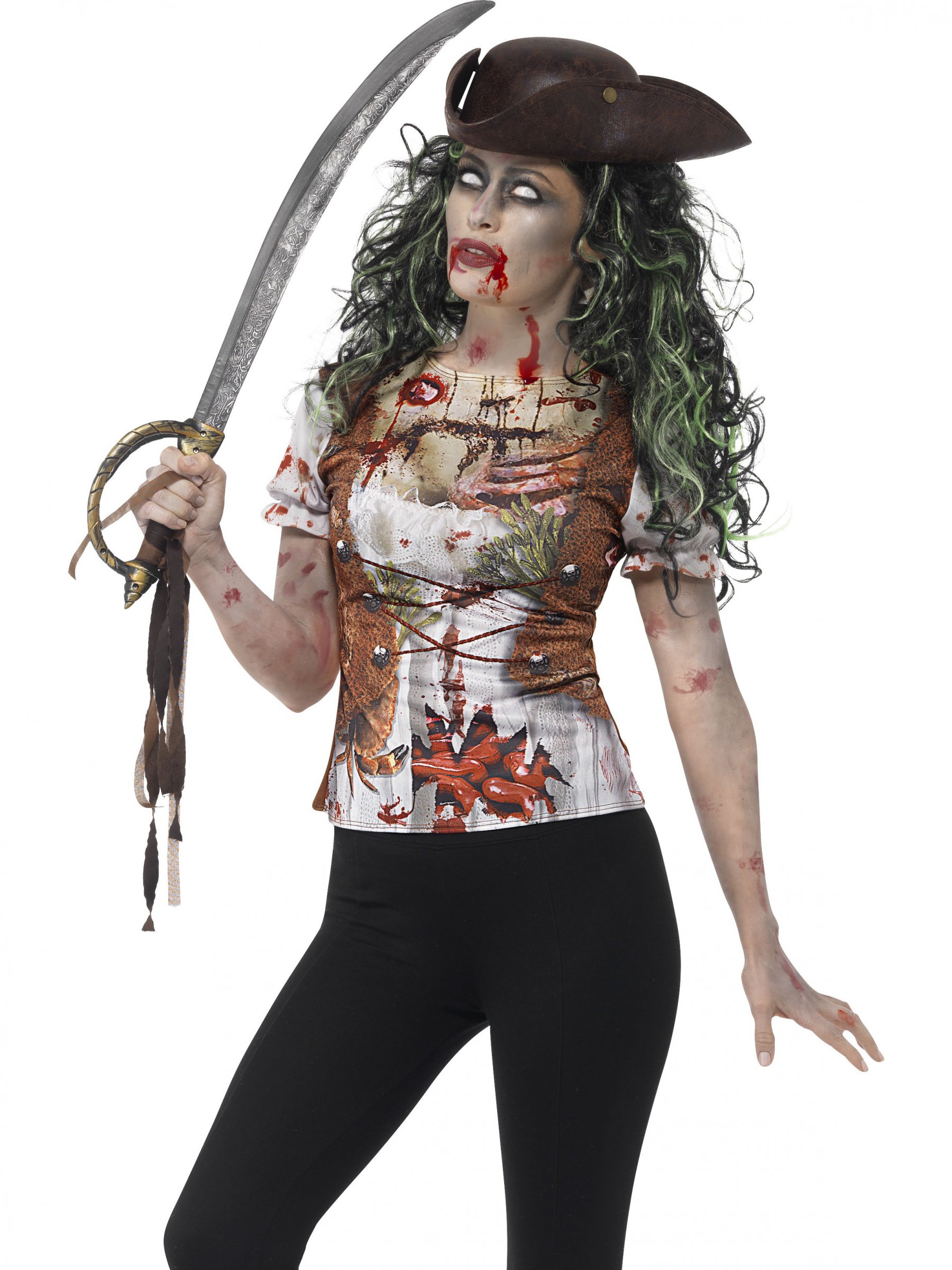 T-shirt pirate zombie femme adulte
