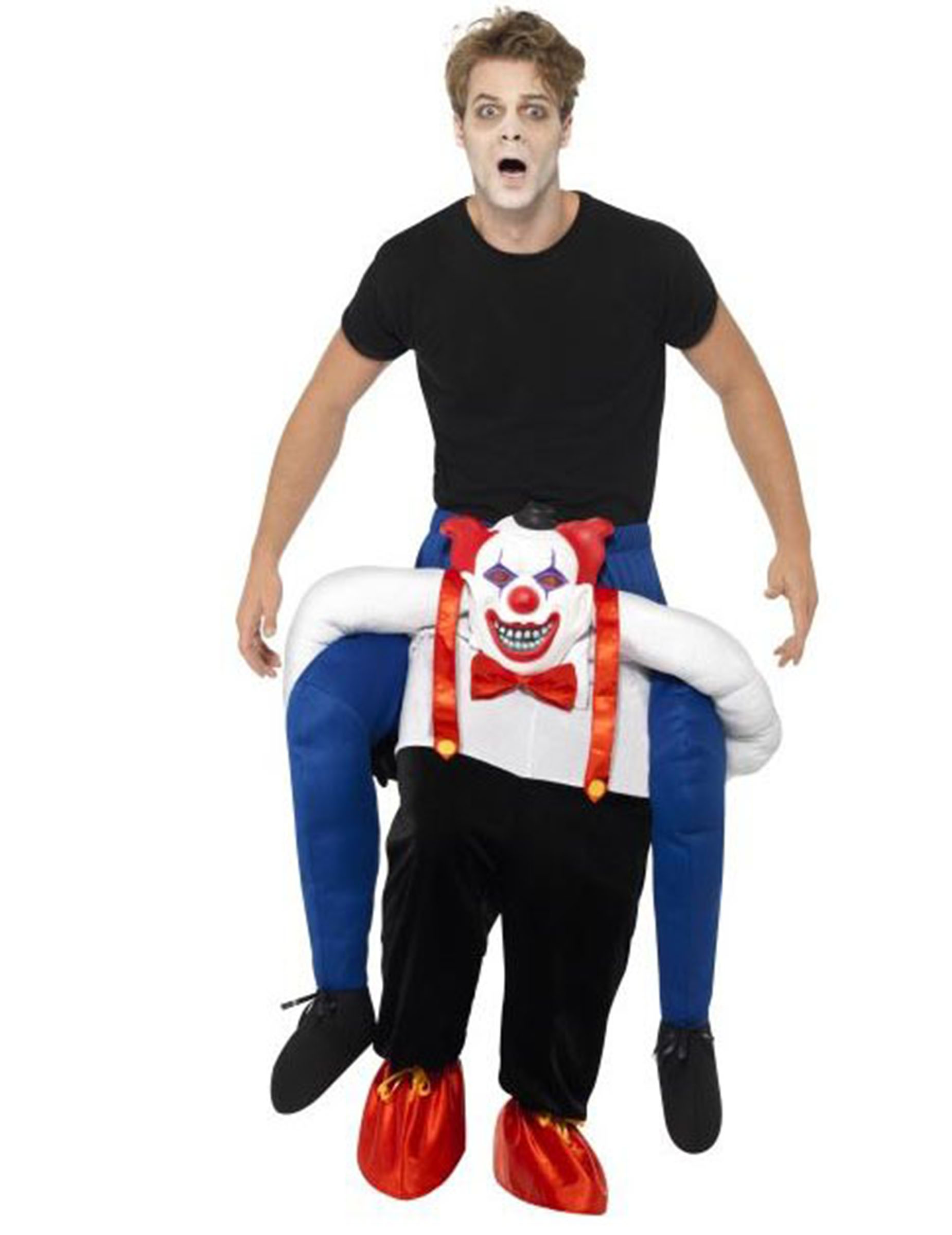 Déguisement homme sur dos clown sinistre adulte Halloween