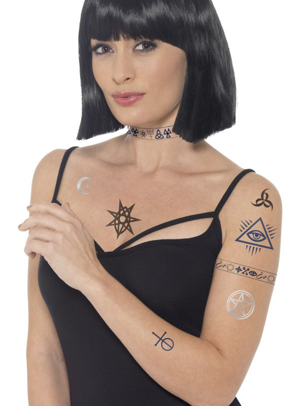Tatouages temporaires occultes adulte Halloween