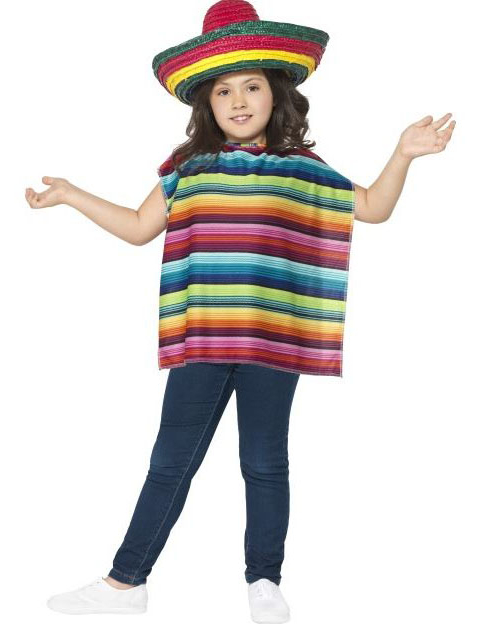 Poncho et sombrero mexicain enfant