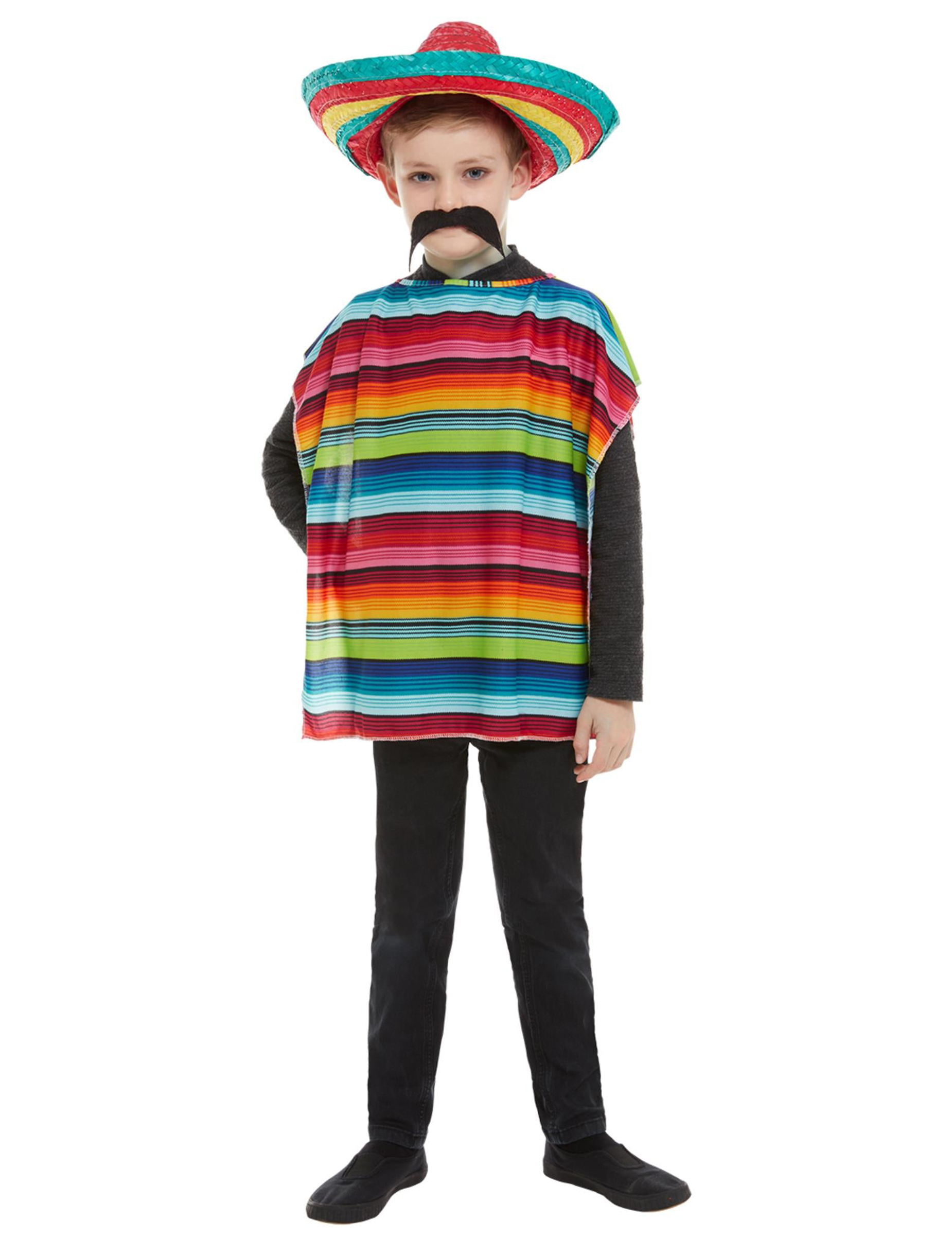 Poncho et sombrero mexicain enfant