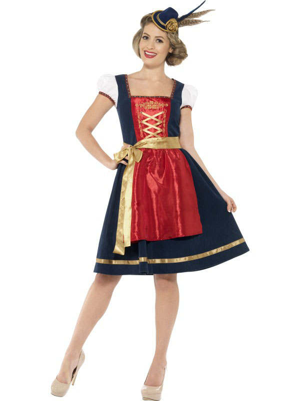 Déguisement bavaroise traditionnelle bleue femme