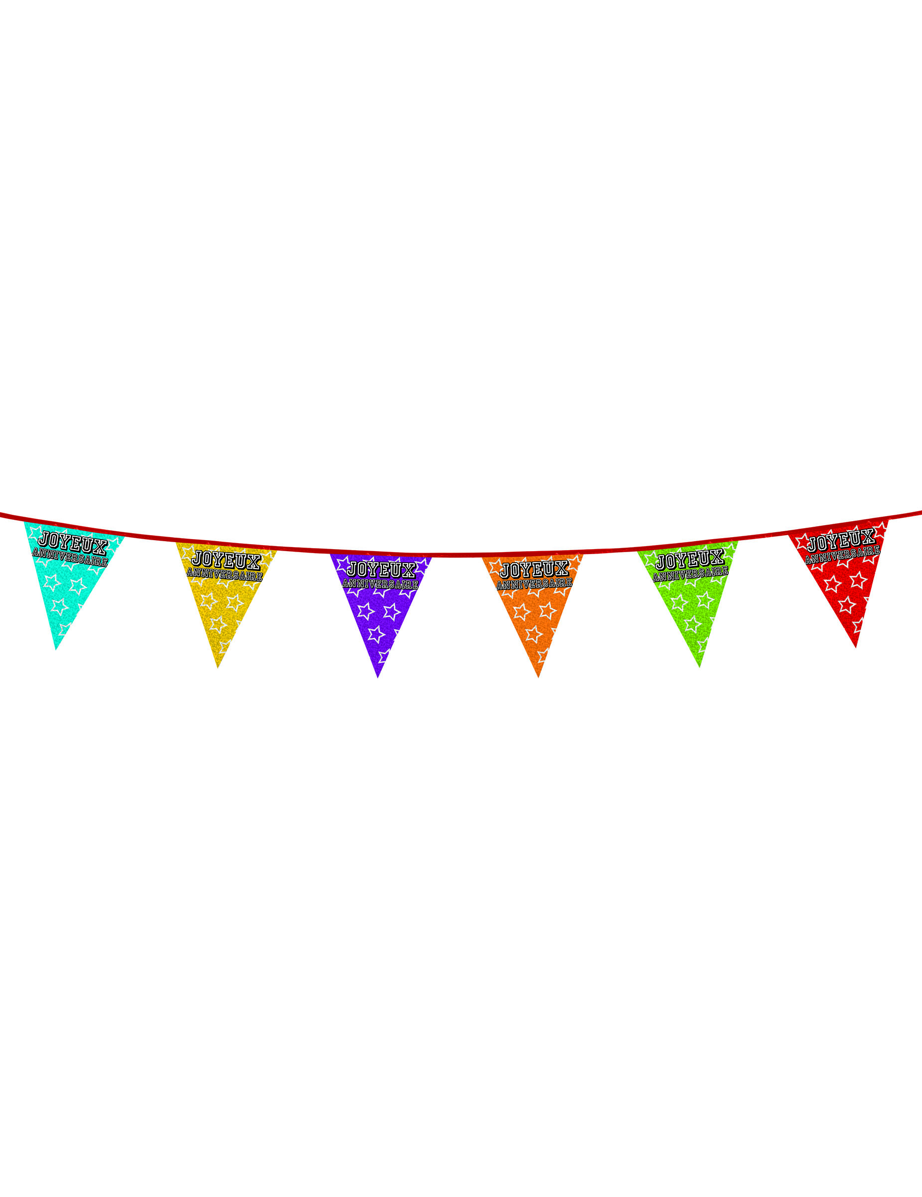 Guirlande fanions holographiques Joyeux anniversaire