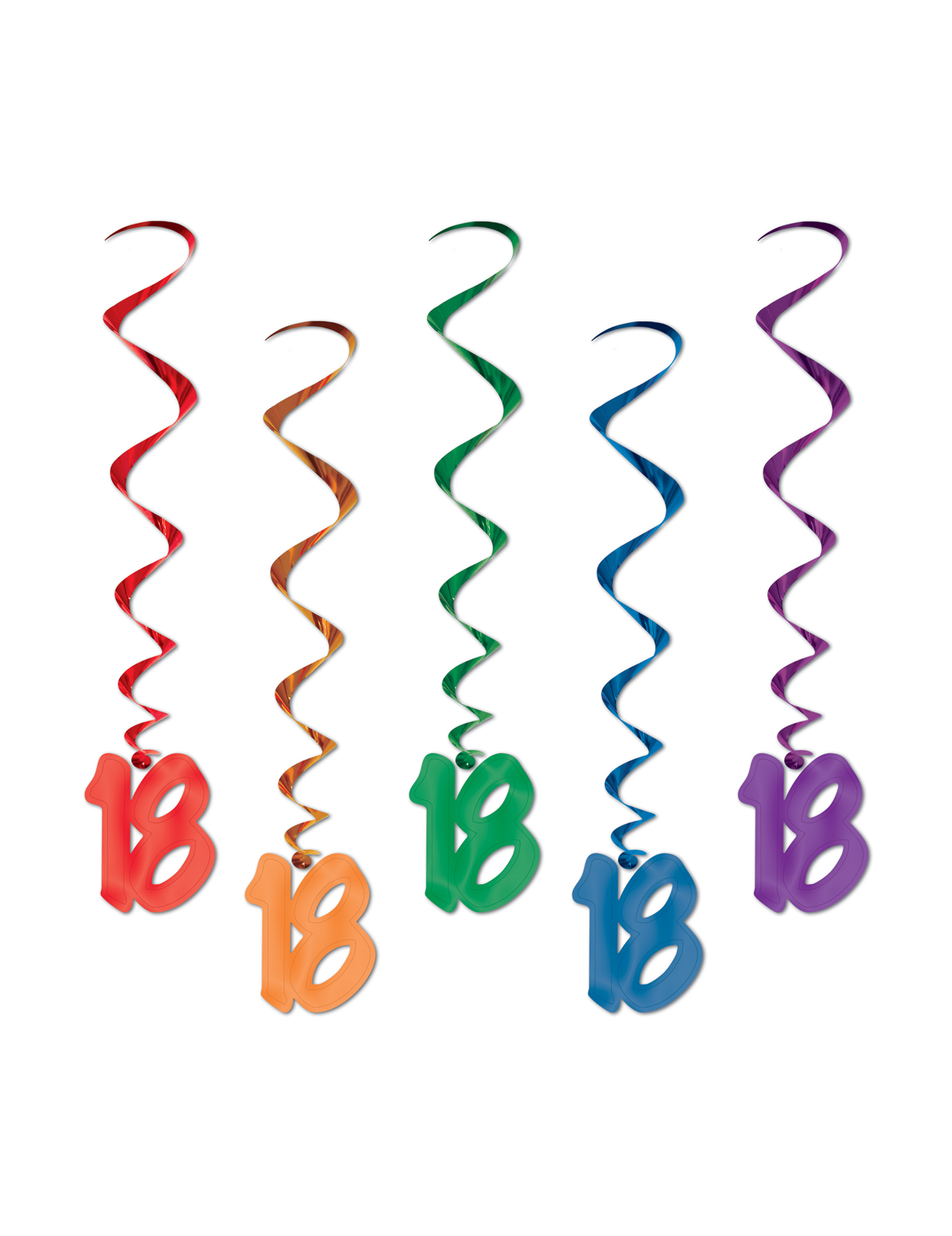 5 Suspensions en spirales 18 ans multicolores