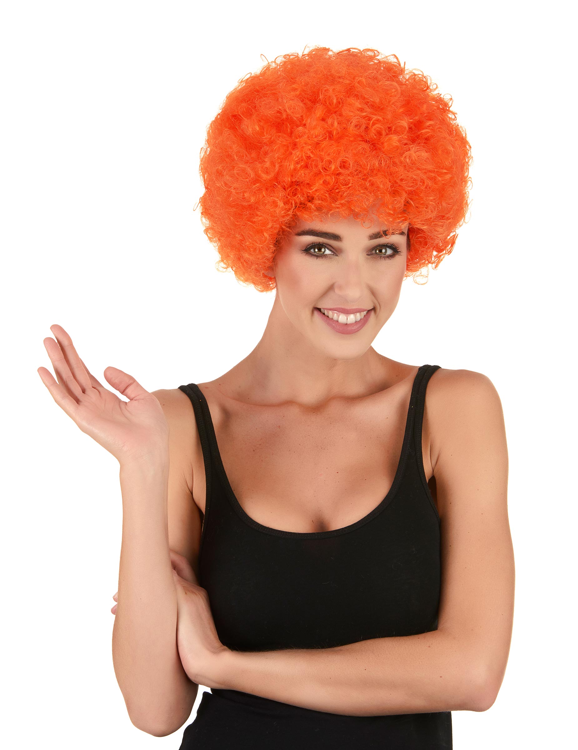 Perruque clown orange standard adulte