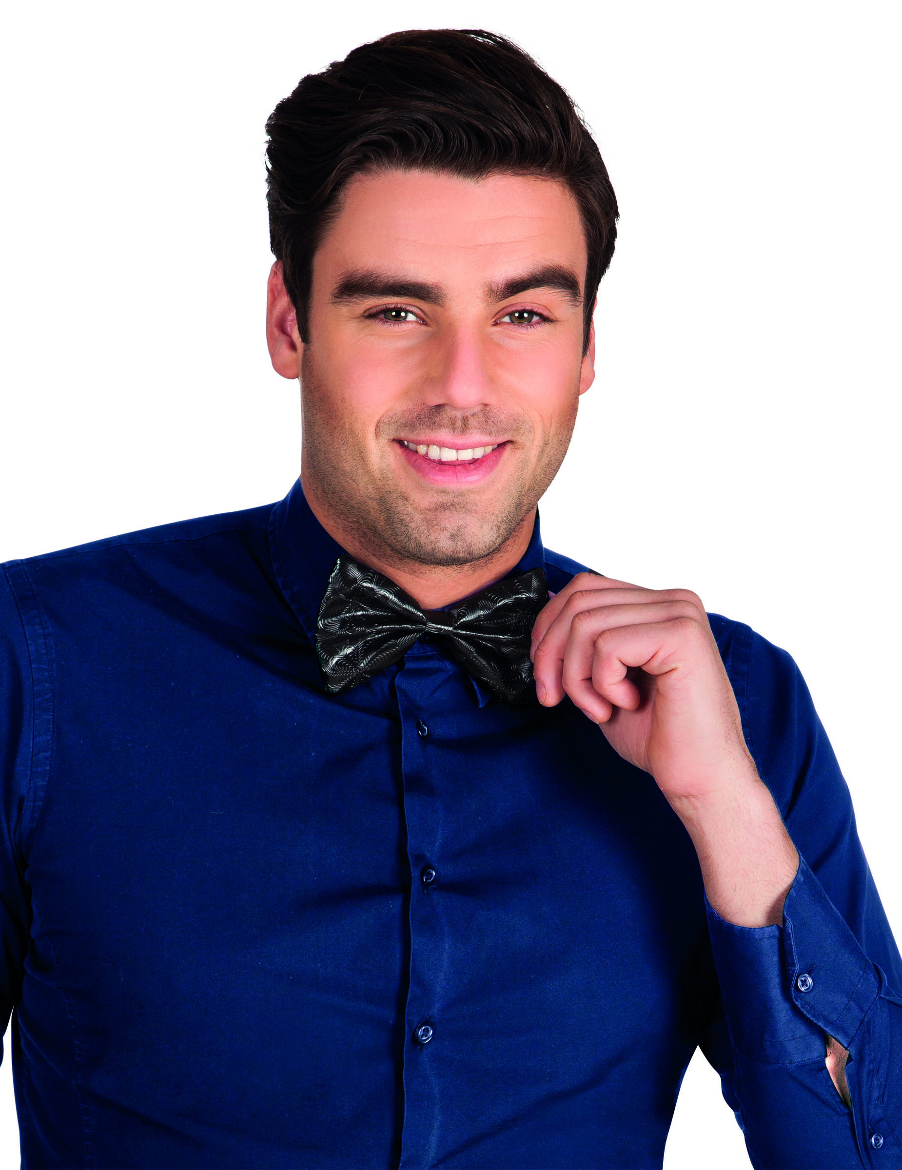 Noeud papillon noir brillant adulte