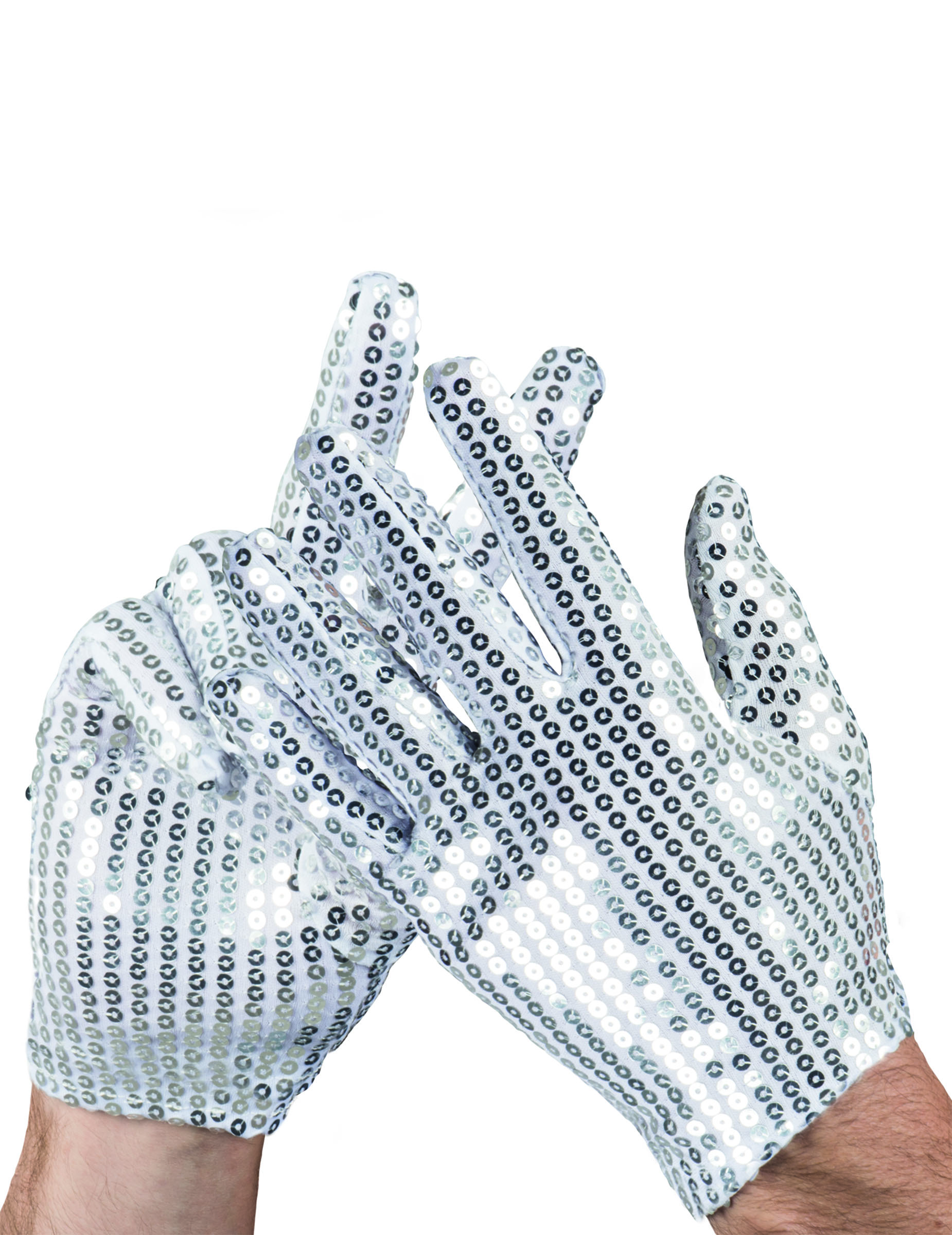 Gants à sequins argentés adulte