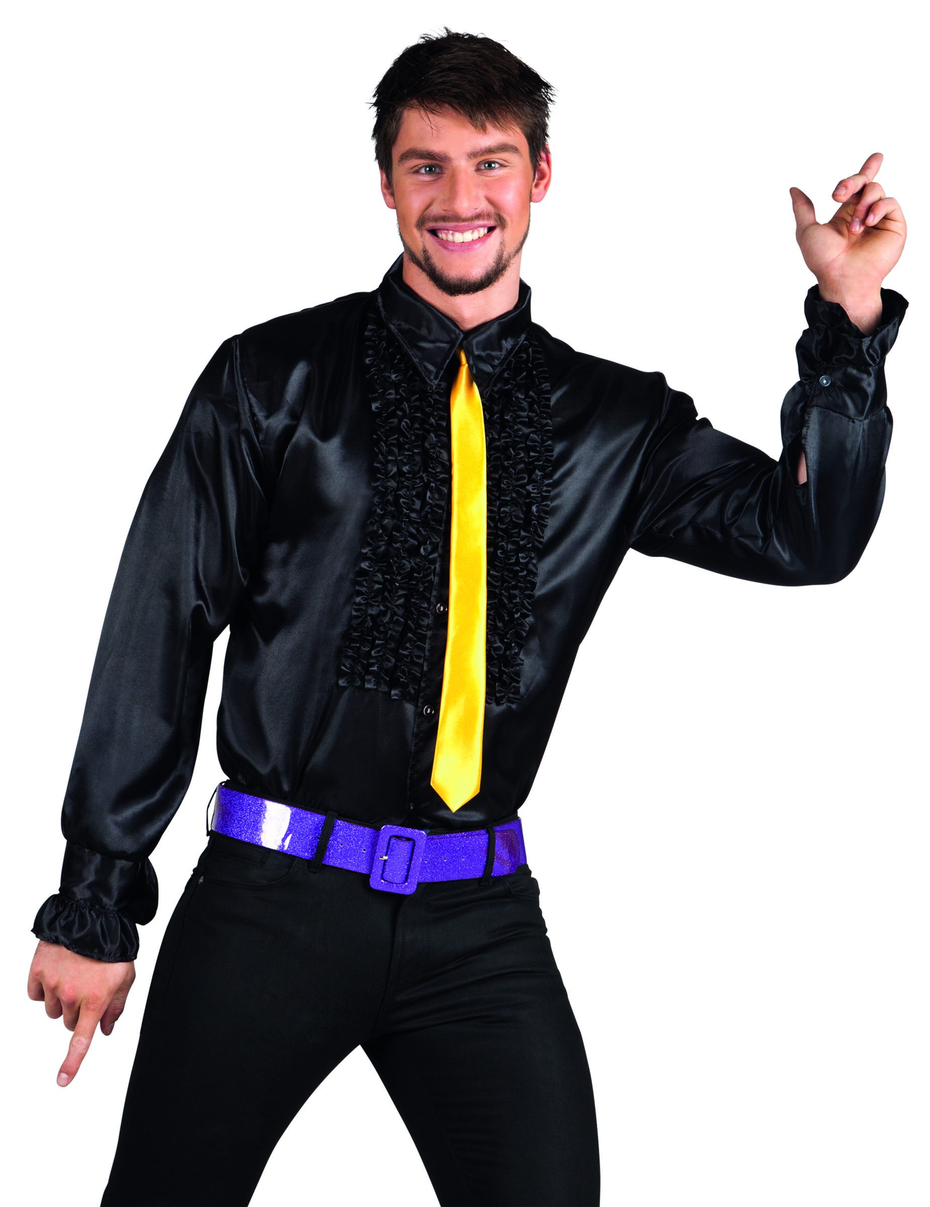 Chemise disco noire homme