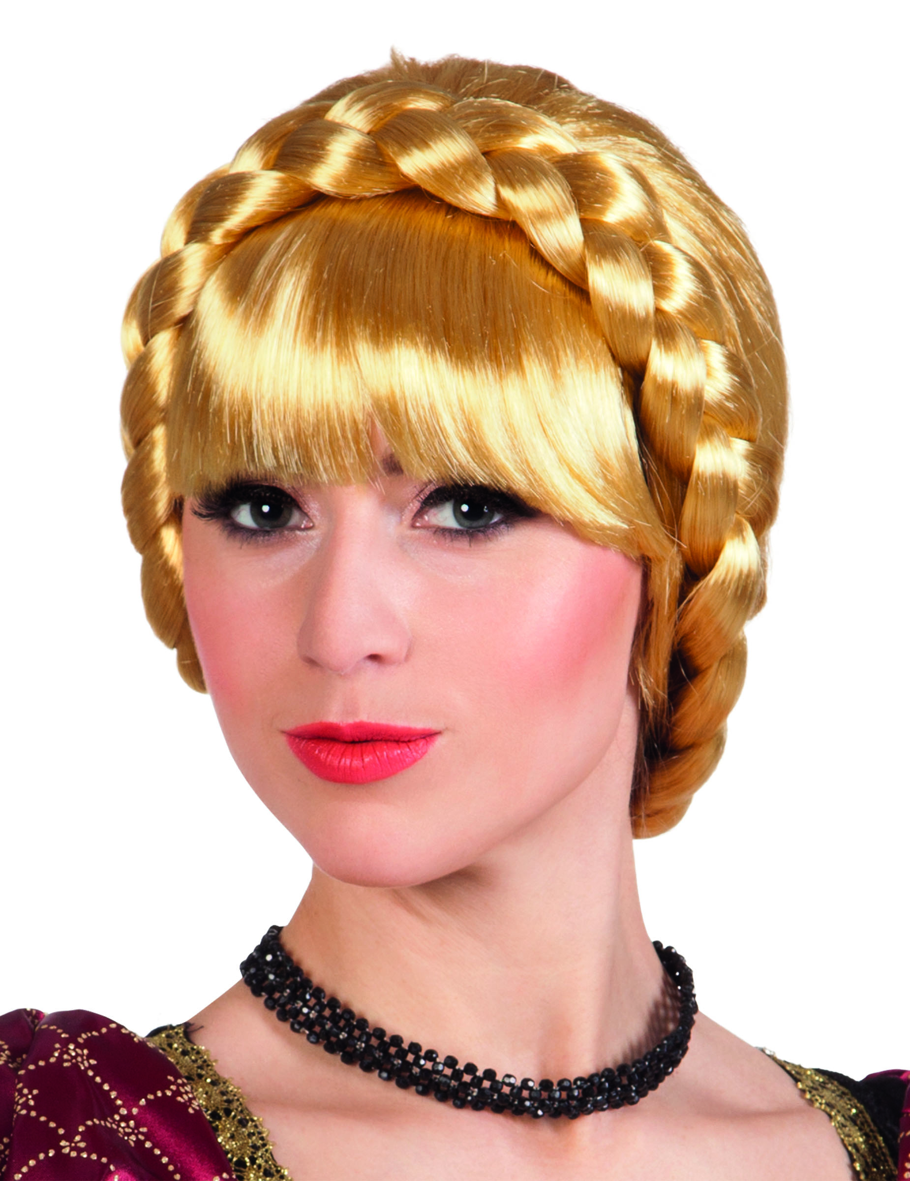 Perruque tressée blonde bavaroise femme