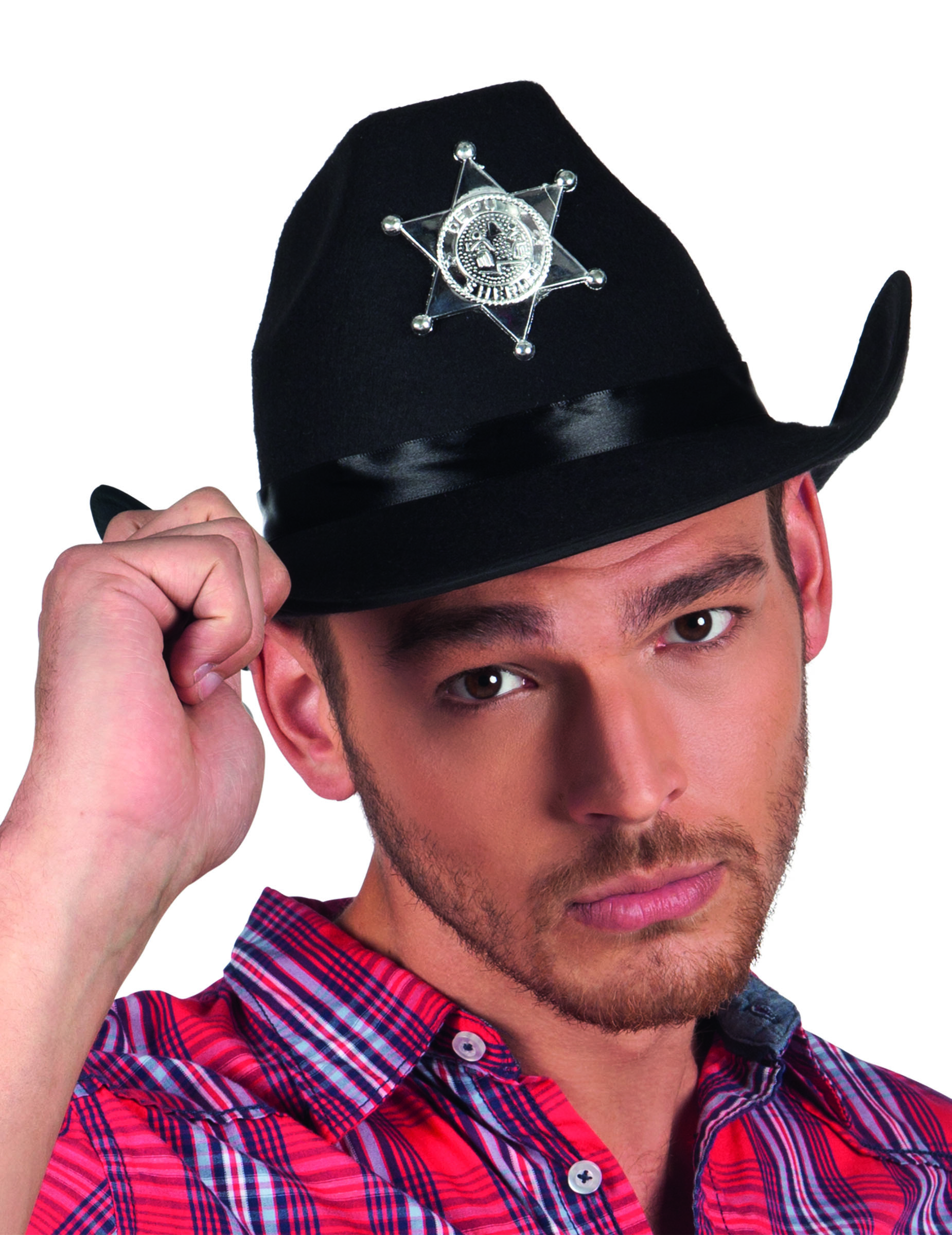 Chapeau noir shériff adulte