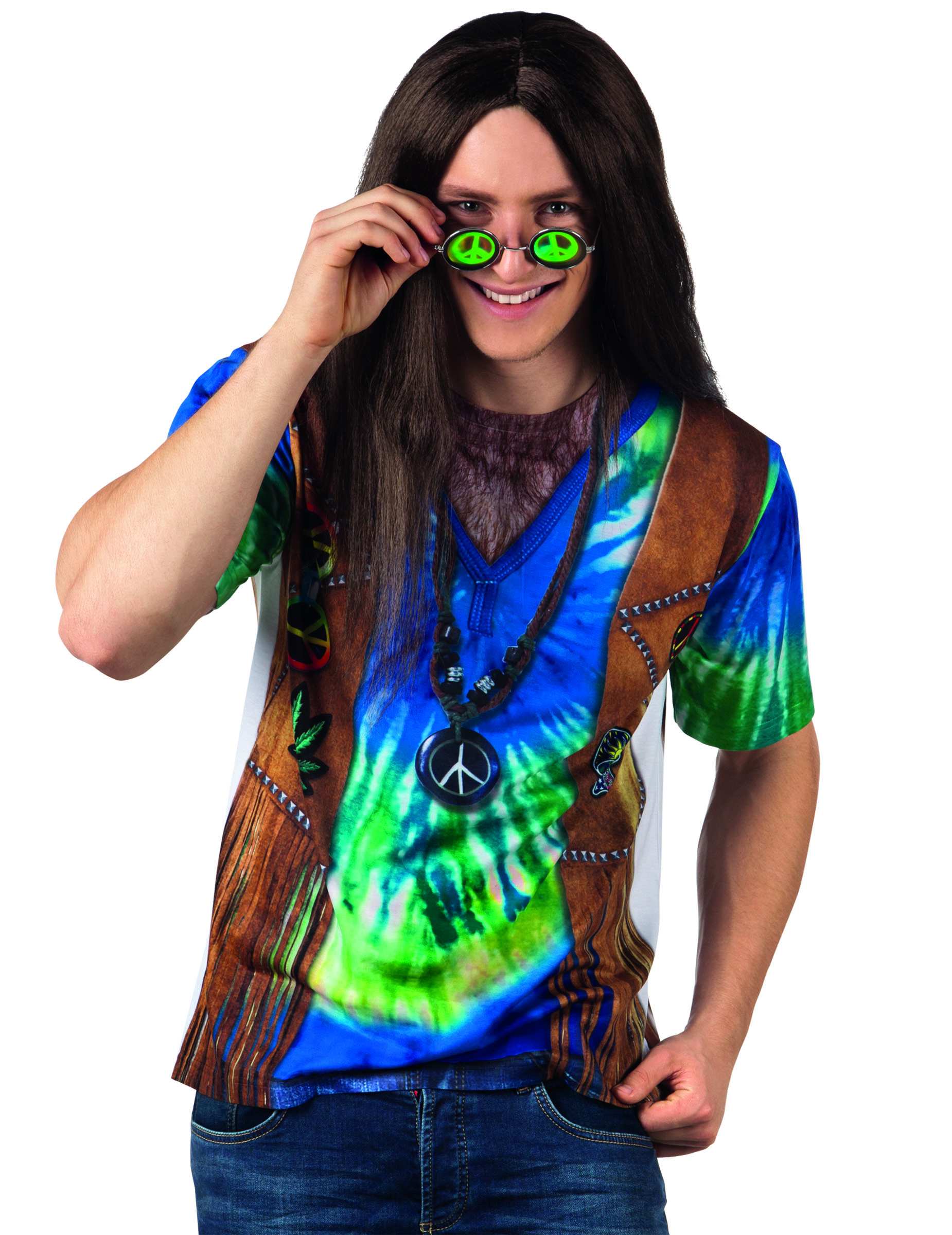 T-shirt hippie bleu homme