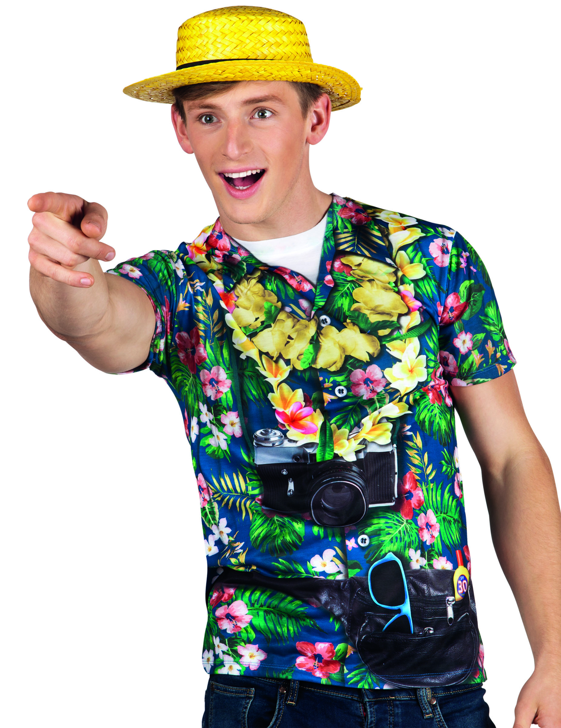 T-shirt touriste hawaïen homme